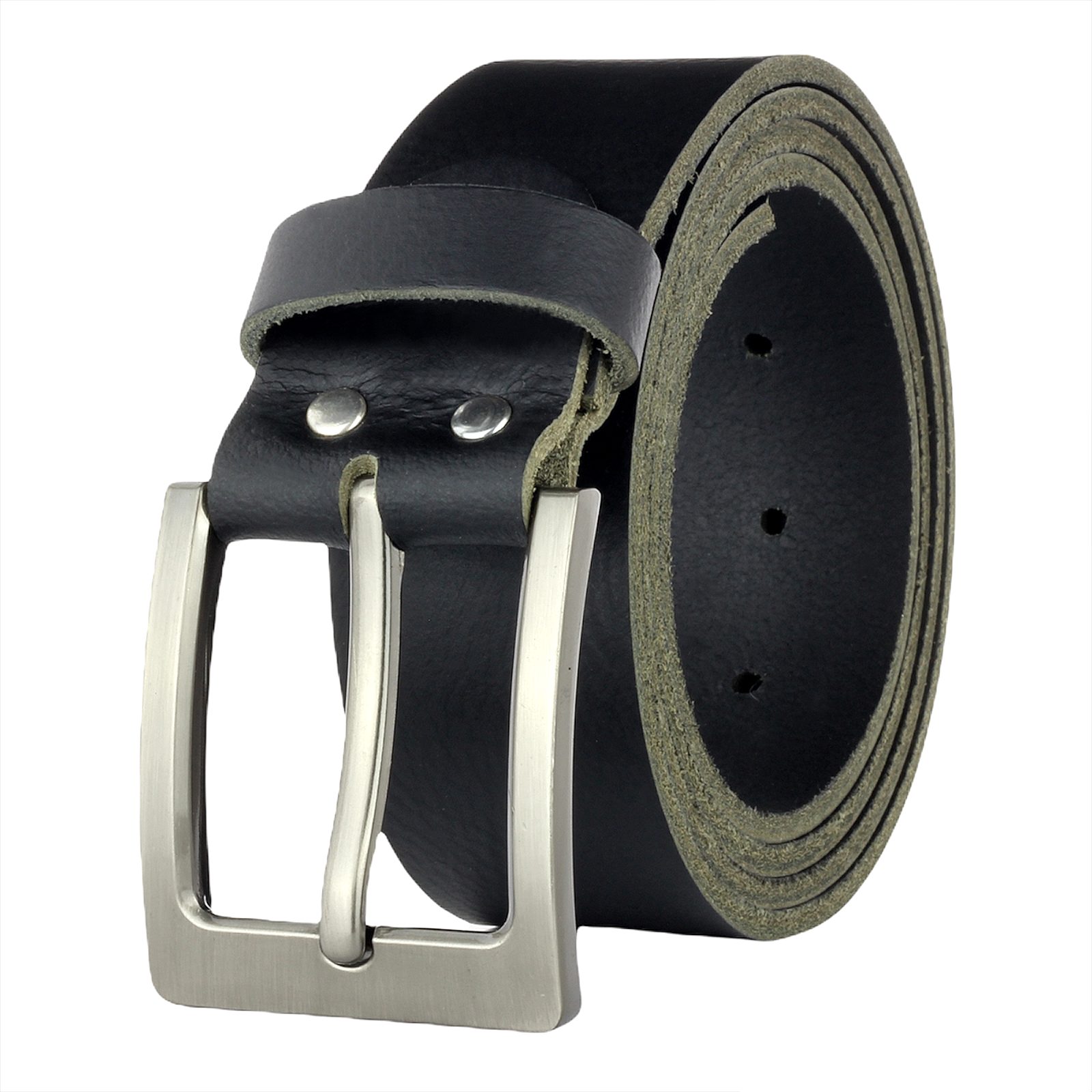 Manza Ledergürtel Gürtel Ledergürtel Schwarz 4cm breit Vollleder Jeansgürtel Unisex Kürzbar