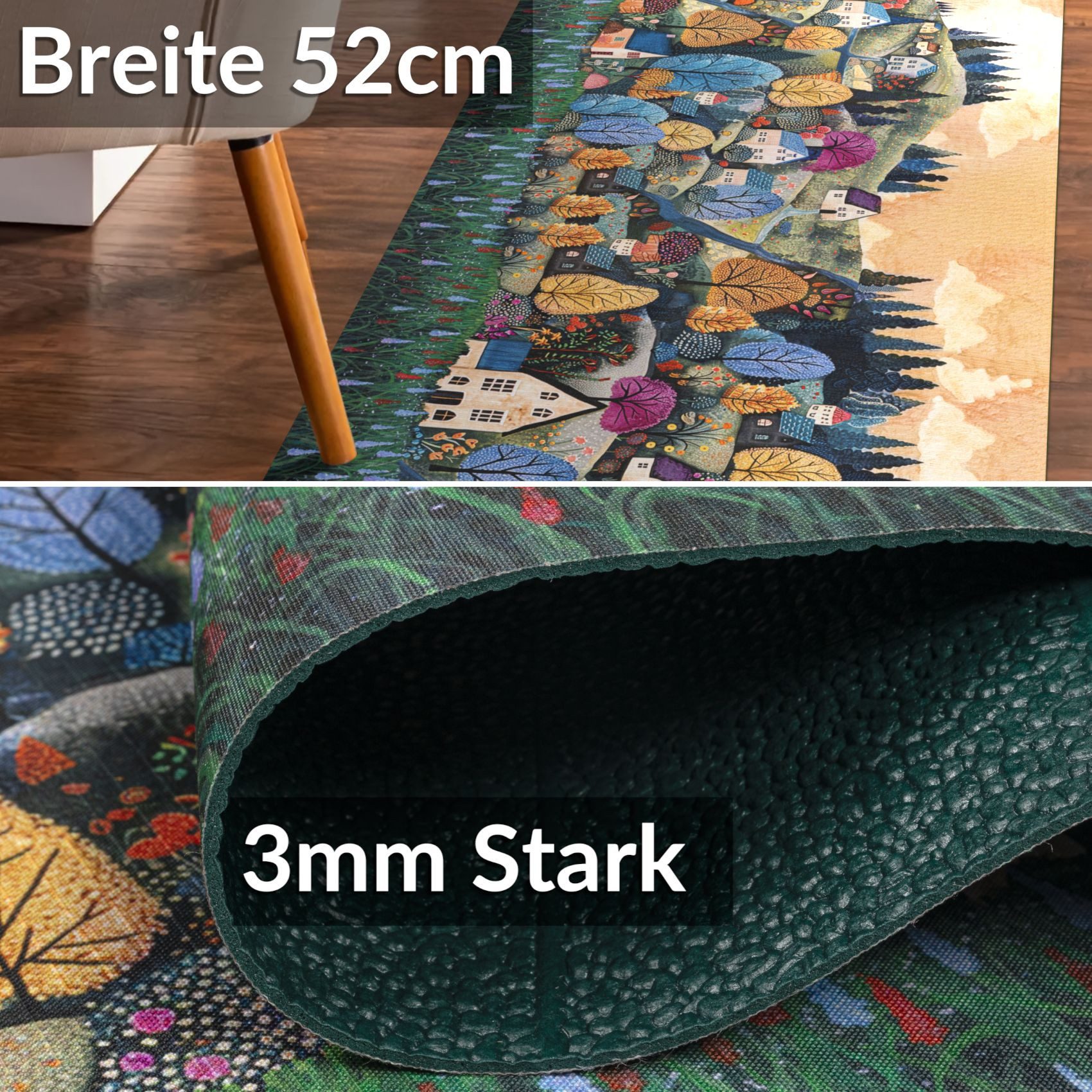 ANRO Küchenläufer RANNA Teppichläufer Bodenmatte Flurläufer Küchenteppich, günstig online kaufen