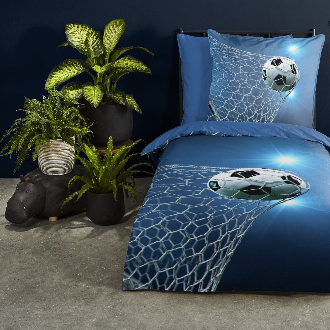 MTOnlinehandel Kinderbettwäsche Fußball Dreams 135x200+80x80 cm, günstig online kaufen