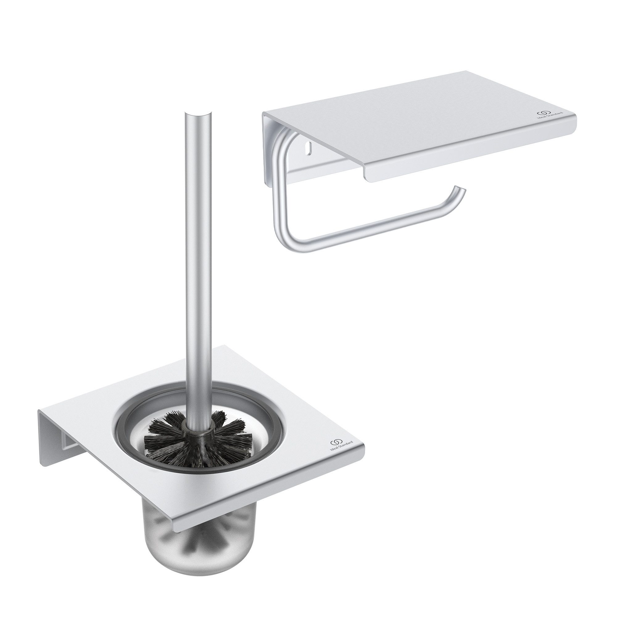 Ideal Standard Badaccessoire-Set Alu+, bestehend aus Papierrollenhalter und Bürstengarnitur