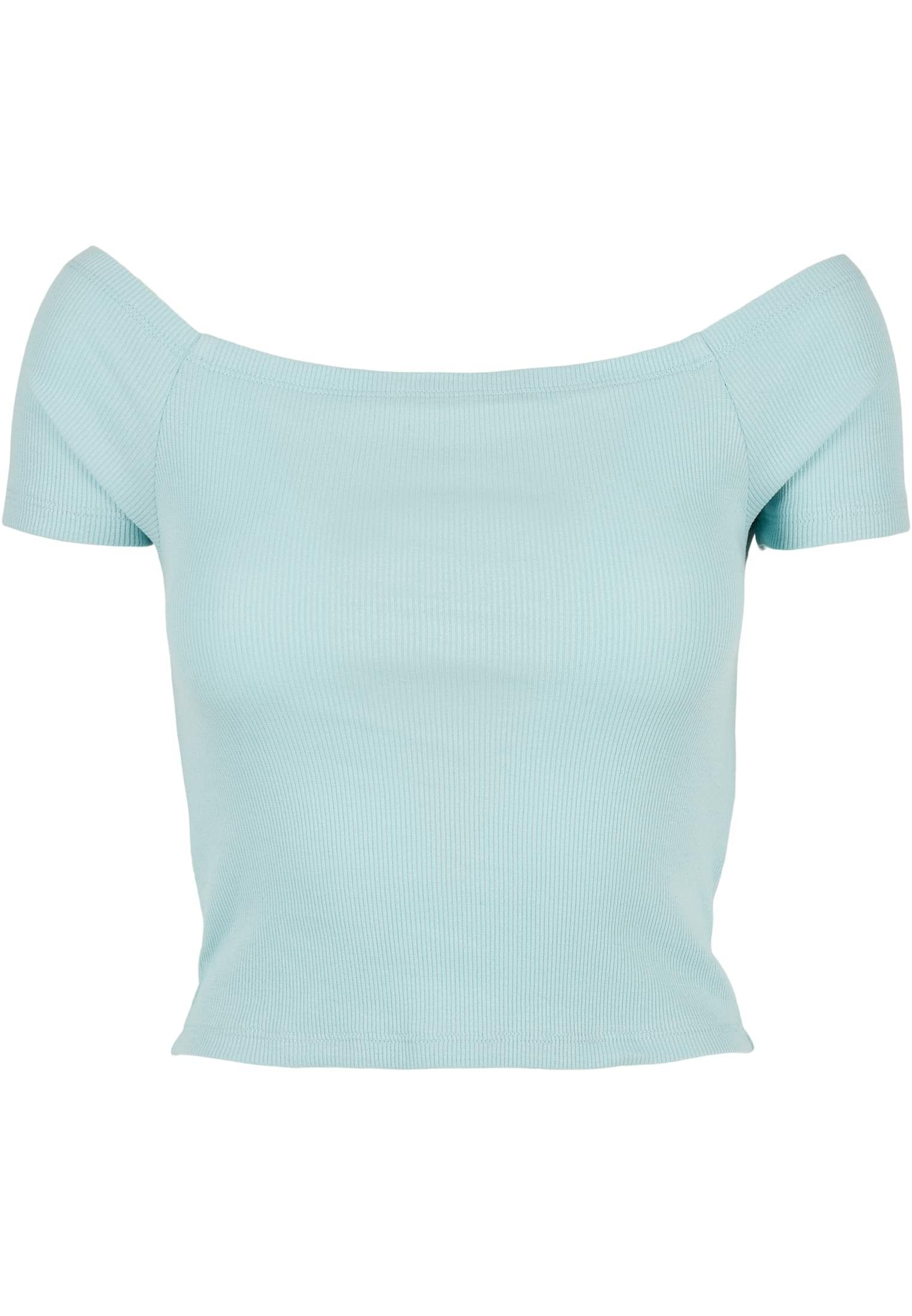 Ladies seablue URBAN (1-tlg) Off CLASSICS T-Shirt Shoulder Damen Rib Tee