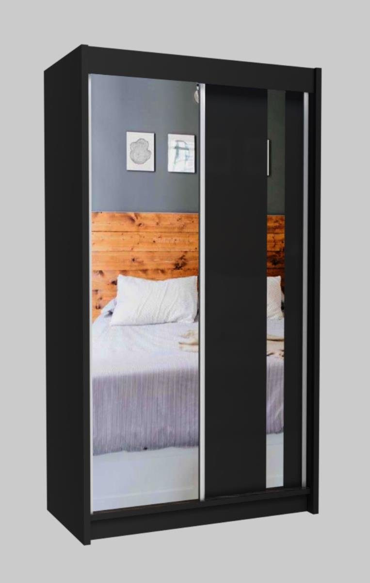 Beautysofa Schwebetürenschrank Gaja (120, cm 240 weiß, schwarz, artisan Kleiderstange, oder Farbe) mit 200 150, graphit, Schiebetüren Spiegel, breit, Garderobenschrank