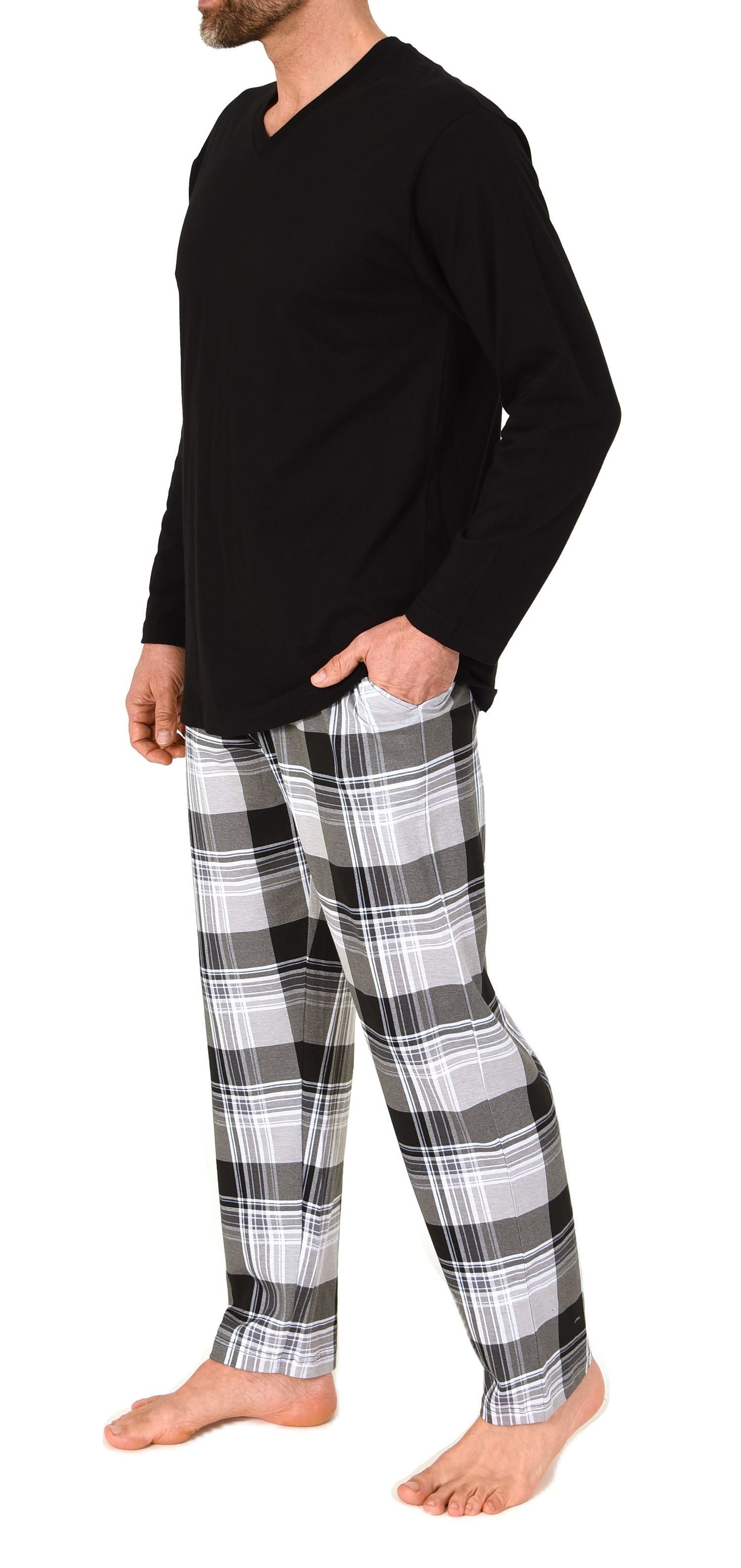 Normann Pyjama Normann Herren Schlafanzug lang mit Karo Hose - auch in Übergrößen – Bild 4 von 5