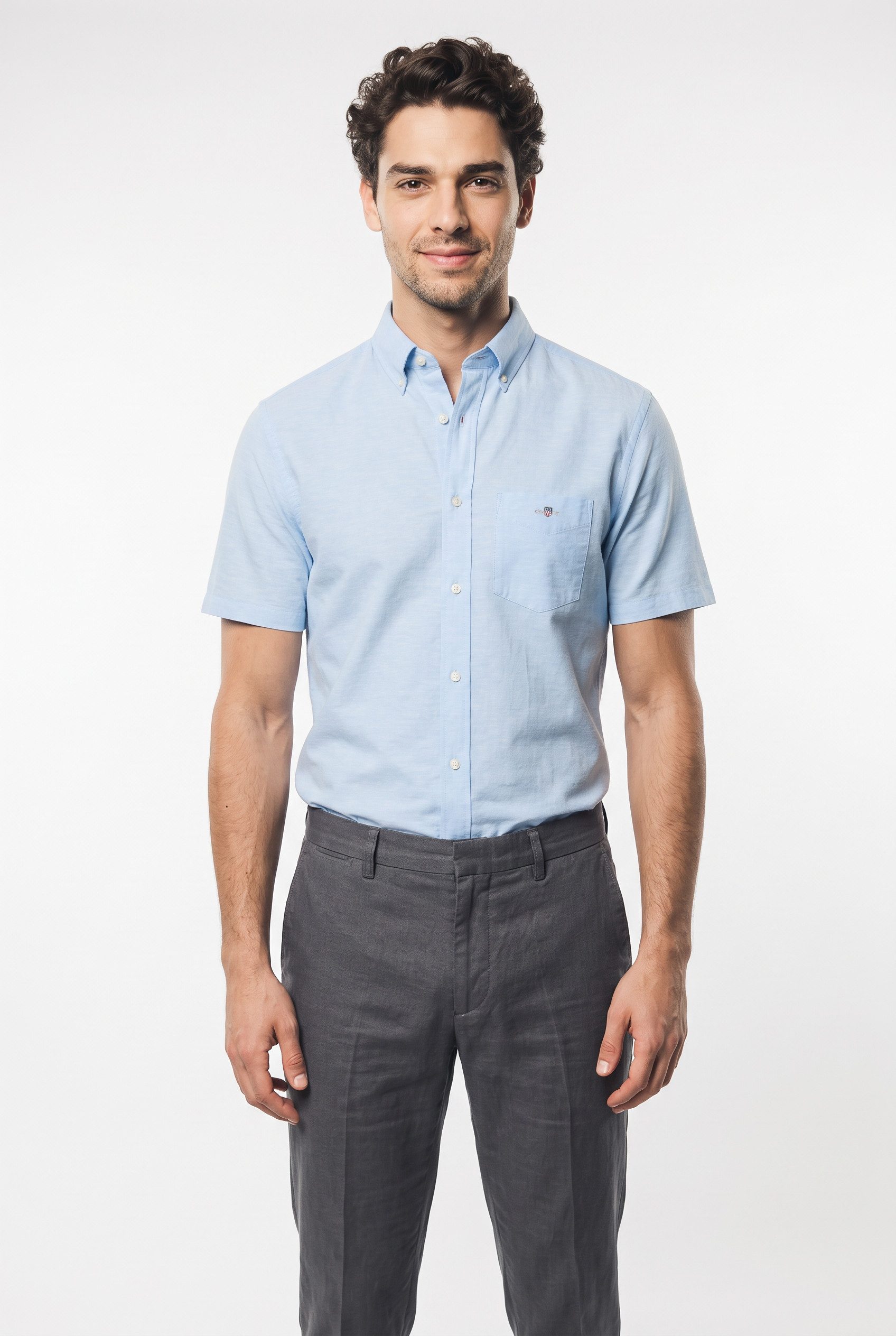 Gant Kurzarmhemd REG COTTON LINEN SS SHIRT