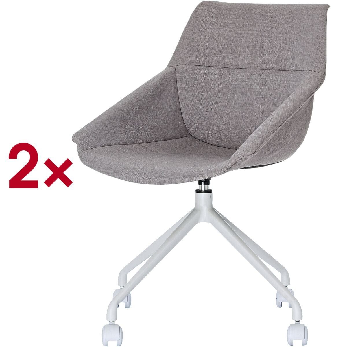 meet Besucherstuhl Luge (2 St), 2 Stück im Set, mit Rollen