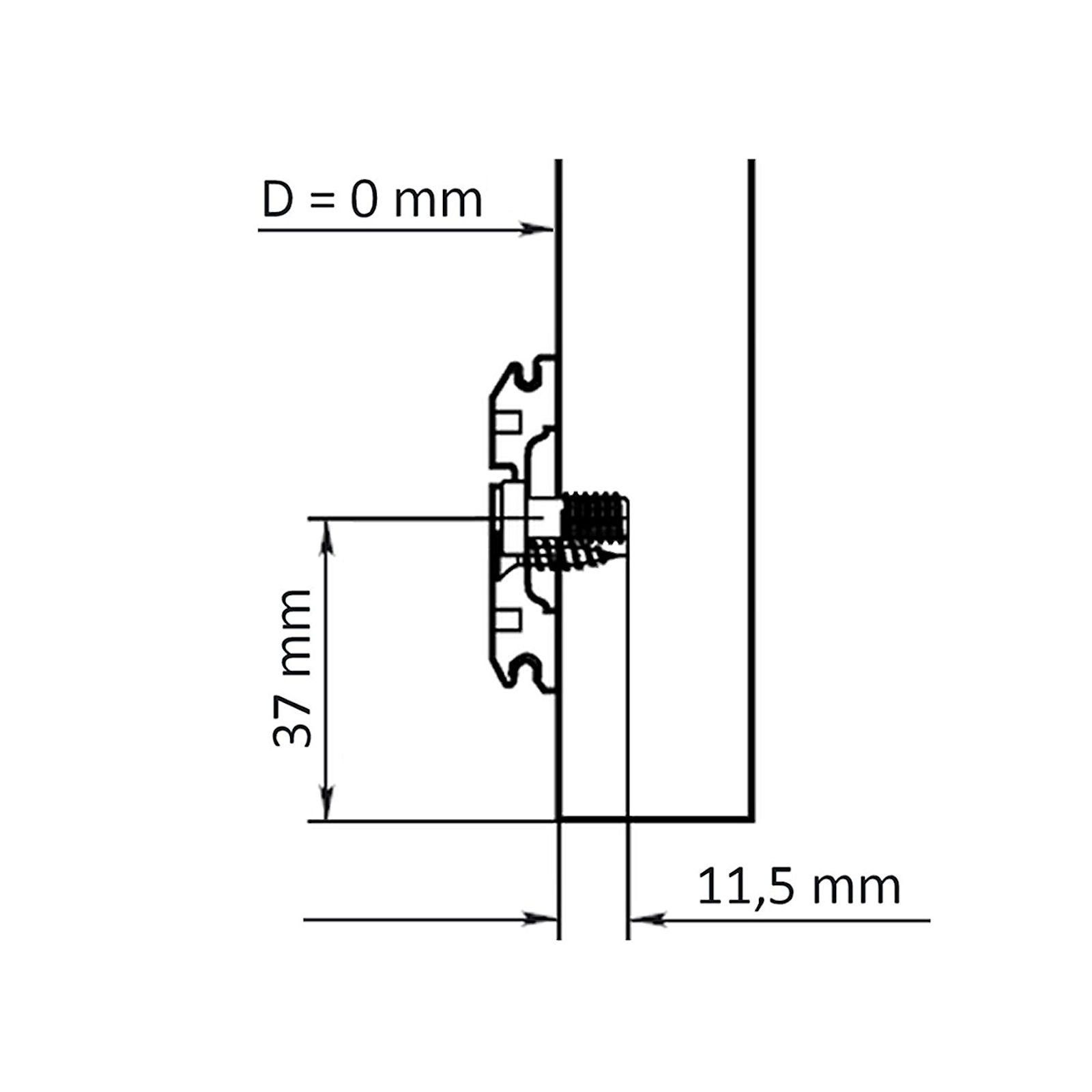 Kreuzmontageplatte CLIP 107° SO-TECH® Möbelbeschlag mit St) (1 Eckanschlag Scharnier 75T1580