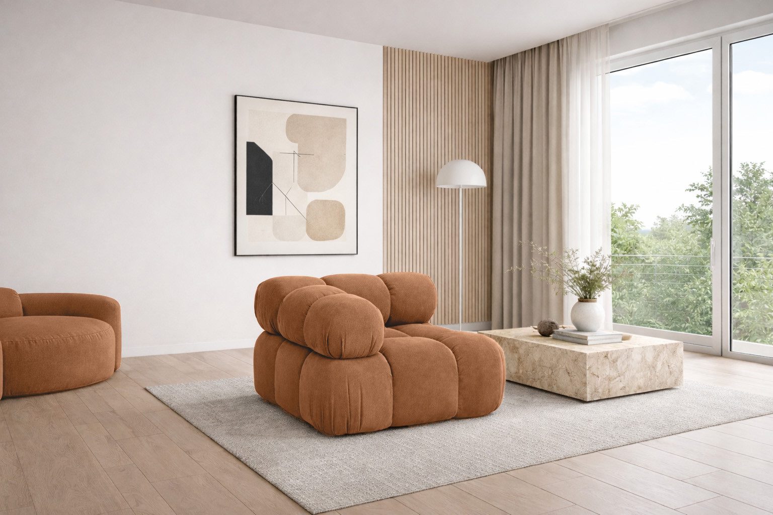 Kaiser Möbel Sofa-Eckelement Eckmodul modern für modulares System, Stoff Velours Salvador,SELIA