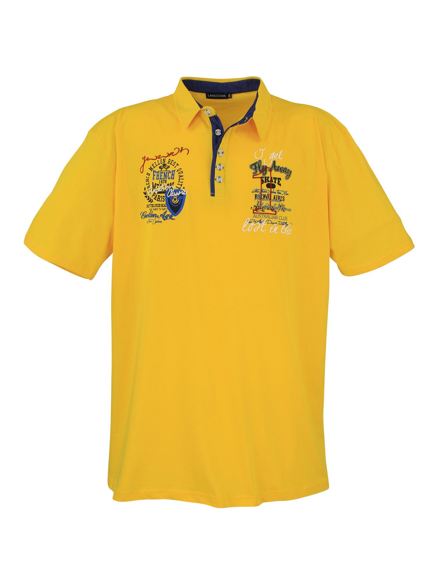 Herren gelb LV-3101 Polo Herren Shirt Lavecchia Poloshirt Shirt Übergrößen Polo