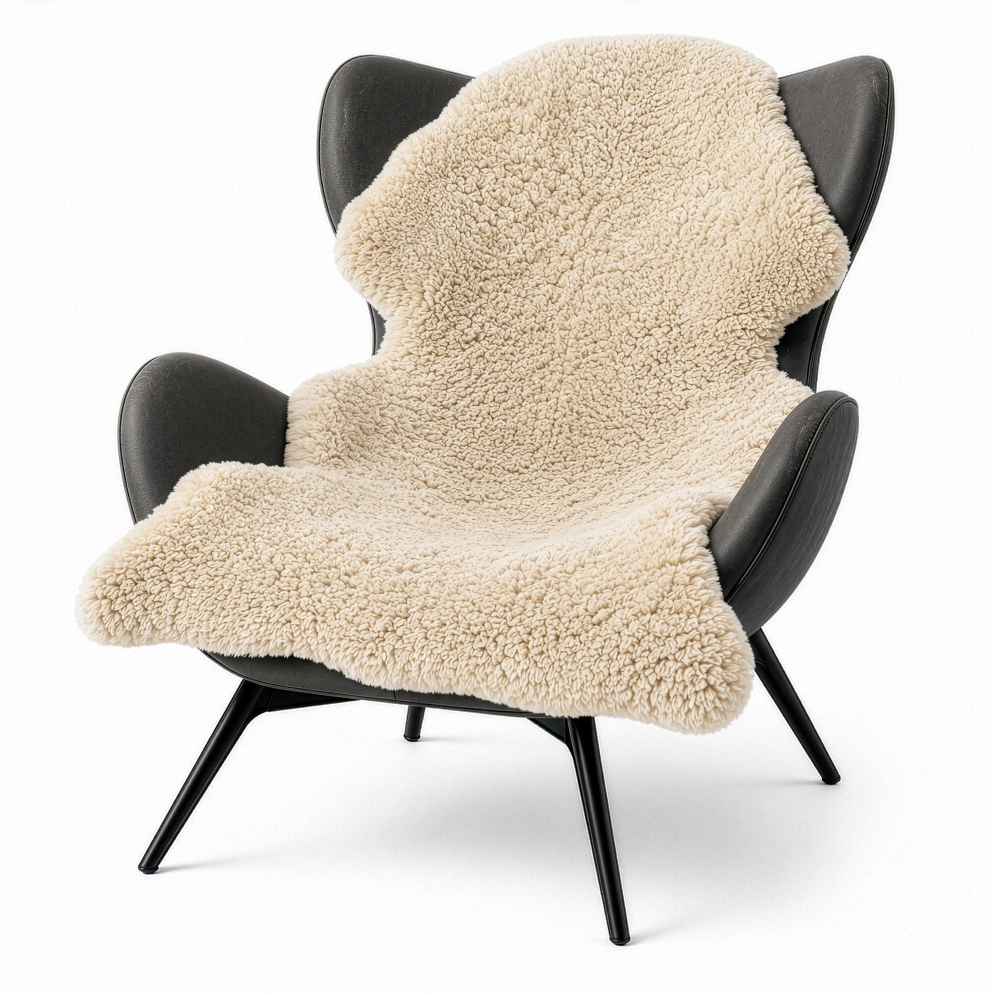 Karat Fellteppich Design-Schaffell Audrey, Echtes Lammfell aus 100 % Schafwolle, Mit natürlichem Lederrücken