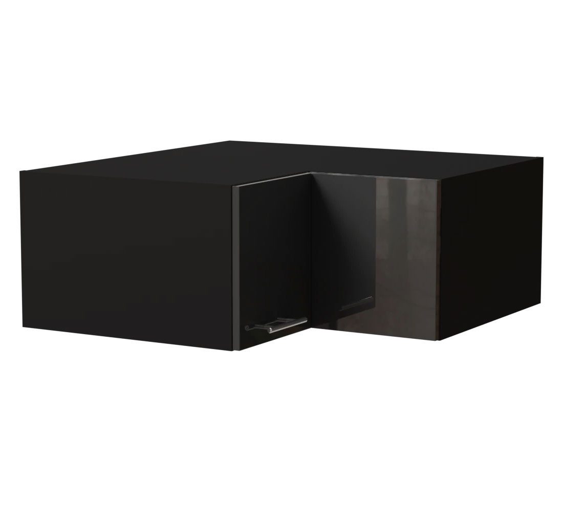 Feldmann-Wohnen Klapphängeschrank Essen (W14/90/36, 2-türig, innen 1 Fach, 1-St., Küchenhängeschrank) 90x90x36cm schwarz - graphit Hochglanz (ES-W14/90/36)