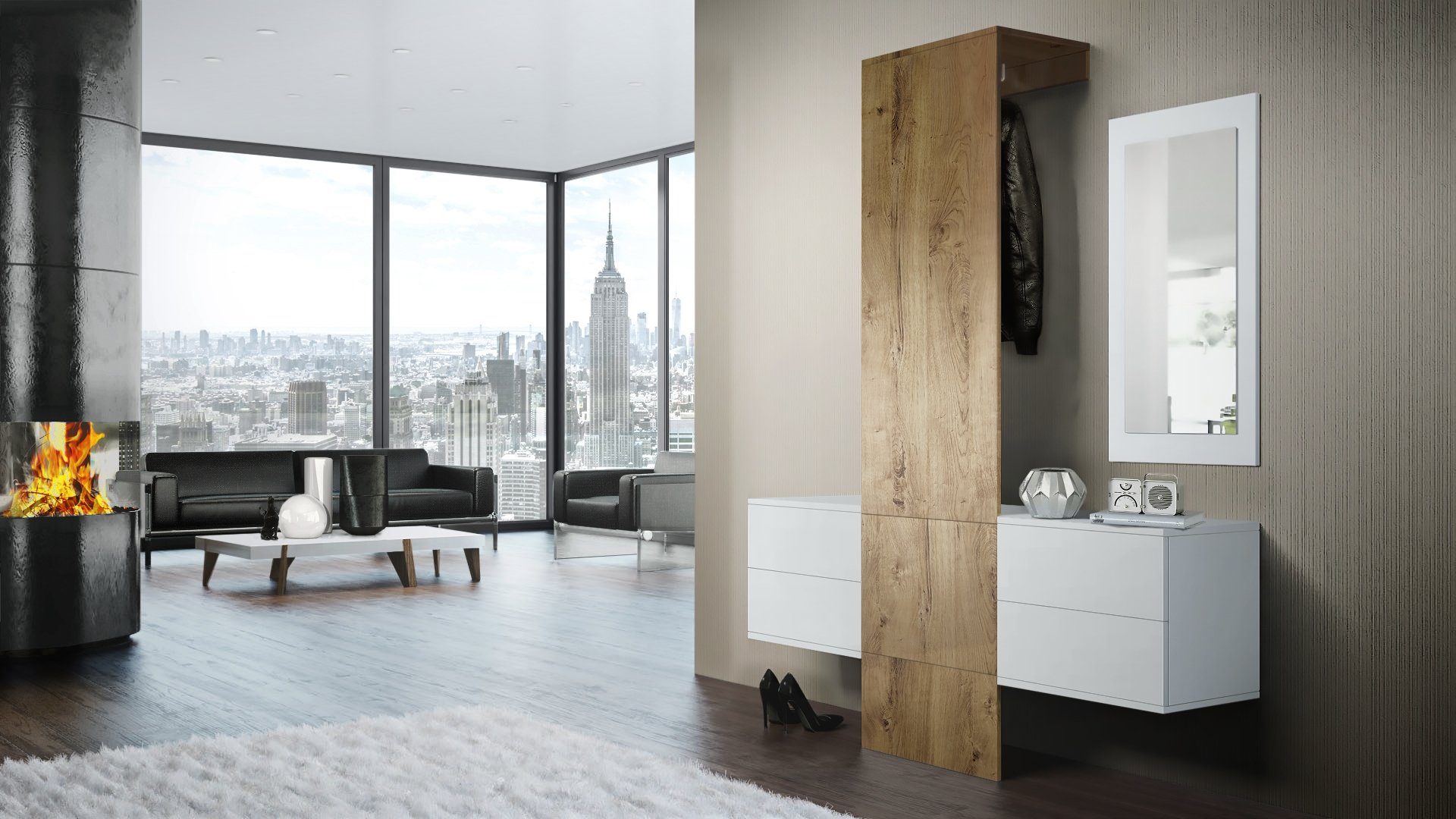 Vladon Garderoben-Set Carlton Set 3, (Wandgarderobe günstig online kaufen