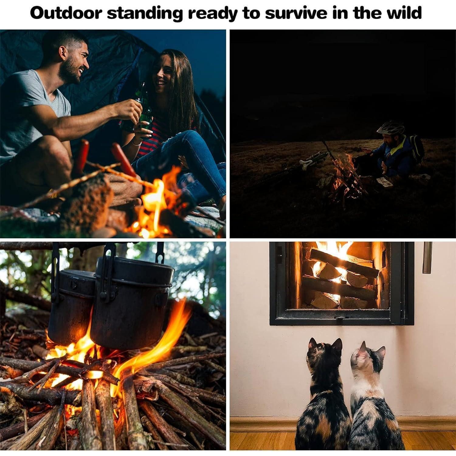 LuxusKollektion Feuerzeug Feuerstahl Feuerstein Survival Kit, XXL Outdoor Ausrüstung Set