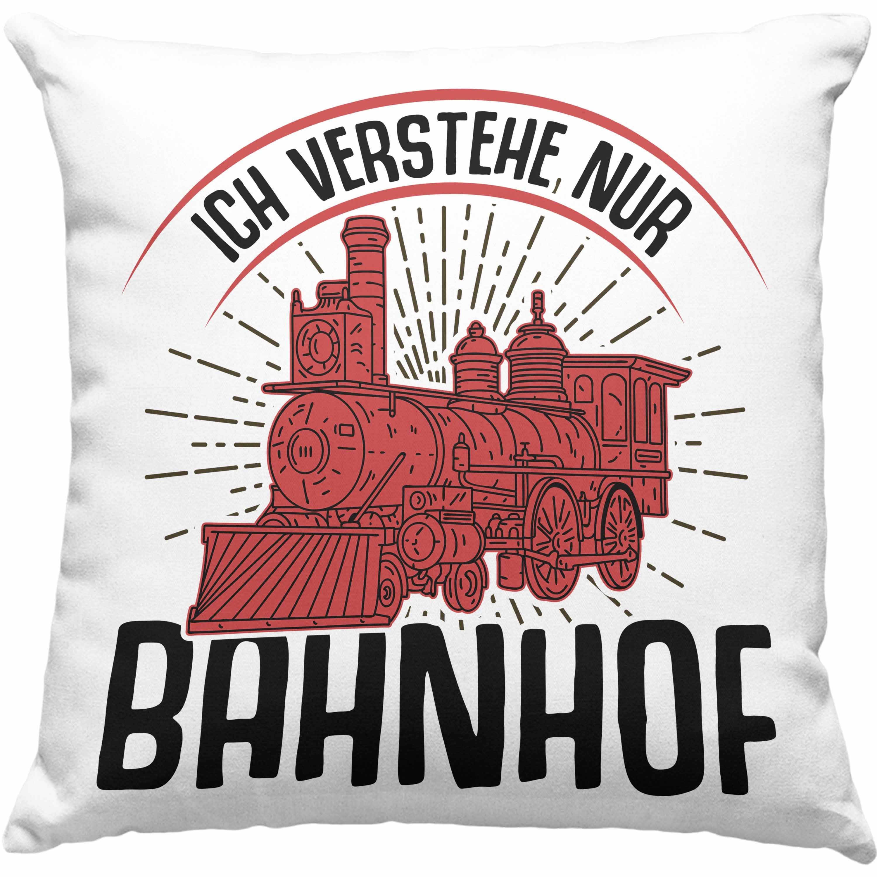 Geschenkidee Spruch Lokführer Geschenk - Versteh Lokomotive Kissen mit Trendation 40x40 Eisenbahn Füllung Eisenbahner Dekokissen Grün Bahnhof Ich Nur Trendation Dekokissen