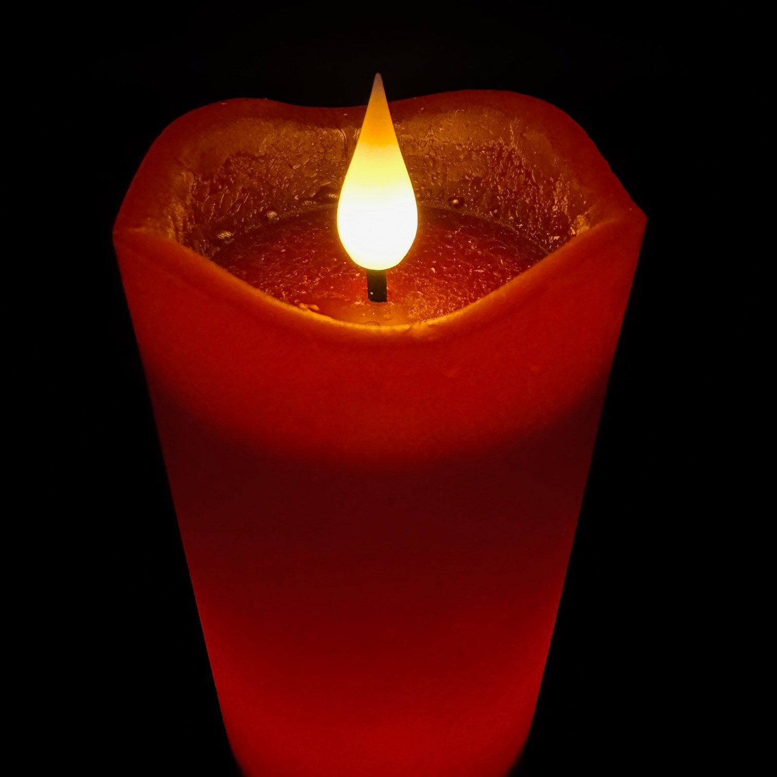 Online-Fuchs LED-Kerze 5 LED-Kerzen aus Echtwachs mit 6-Stunden Timer (realistische Kerzenflamme, Rot, Weiß, Creme, Grün, Altrosa, Lila, Orange), ruhiges Standlicht oder natürliches Flackern - Long Shine Funktion!