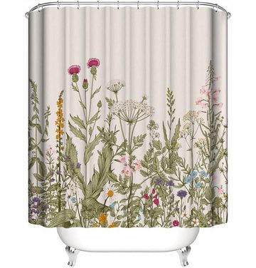 RefinedFlare Duschvorhang Wasserdichter Duschvorhang mit pastoralem Frühlings-Retro-Blumendruck (1-tlg)