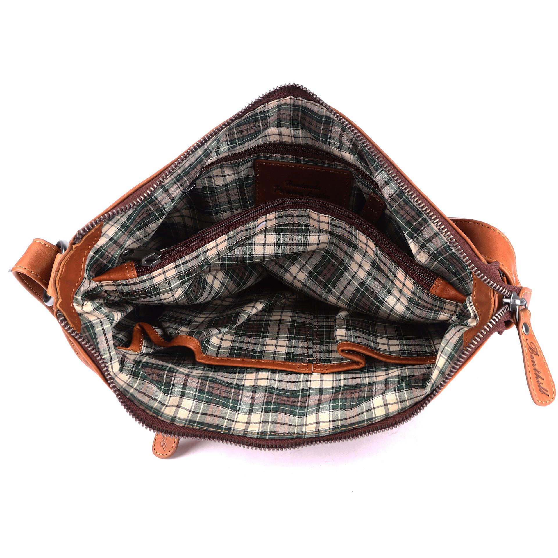 Benthill Handtasche Damen Echt Leder Umhängetasche Vintage Bag Shopper Schultertasche, Schultergurt / Umhängegurt Reißverschlussfach