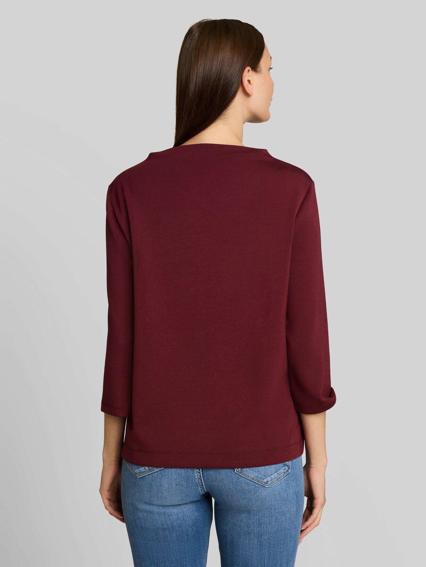 TOM TAILOR 3/4-Arm-Shirt T-Shirt (im Einserpack) Scuba Langarmshirt im 2-in-1-Look