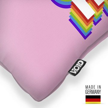 Kissenbezug, VOID (1 Stück), PRIDE Rainbow LGBTQ Schriftzug Logo Stolz Gay pride flag parade club