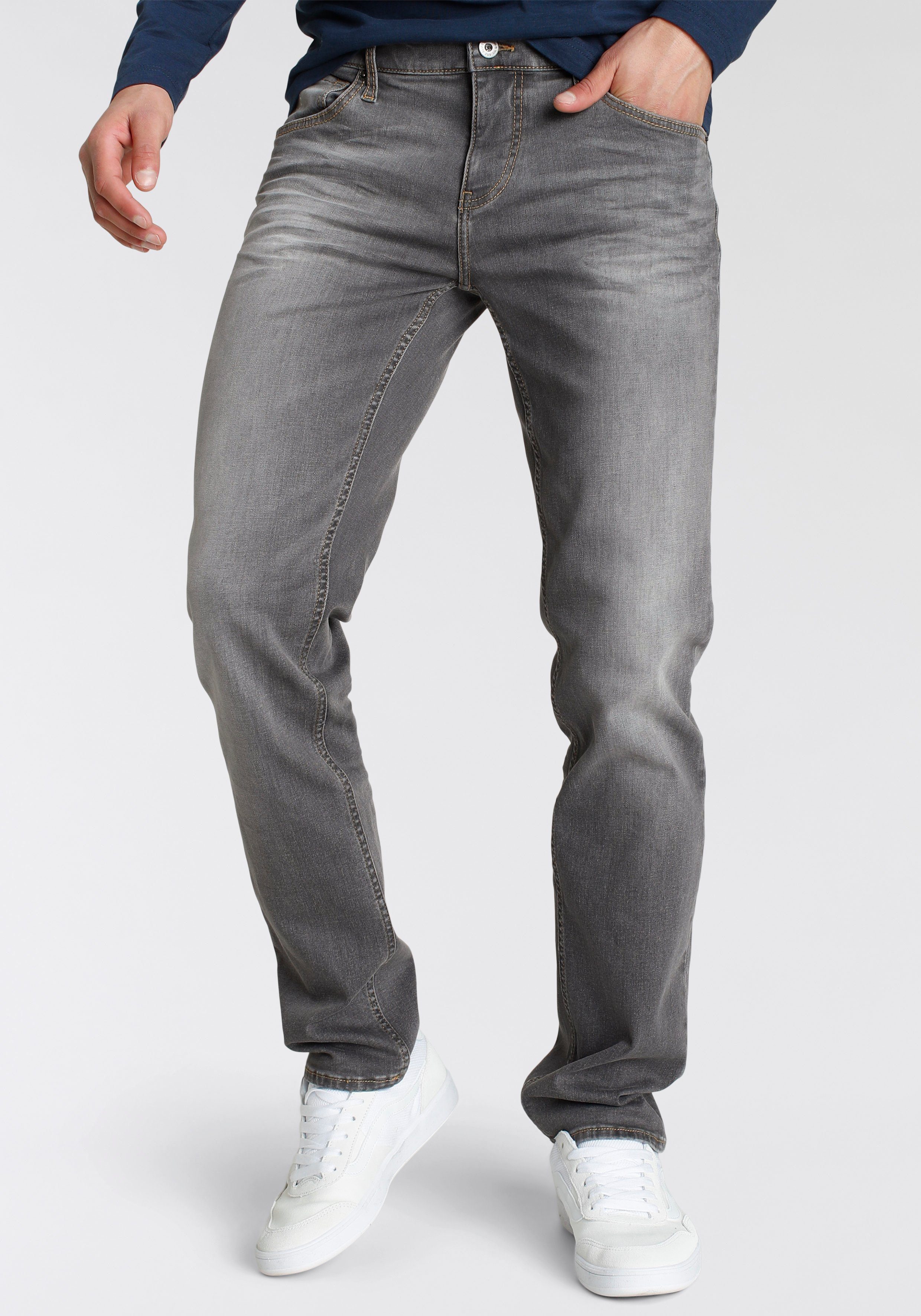 Alife & Kickin Straight-Jeans AlanAK Ökologische, wassersparende Produktion durch Ozon Wash dark grey