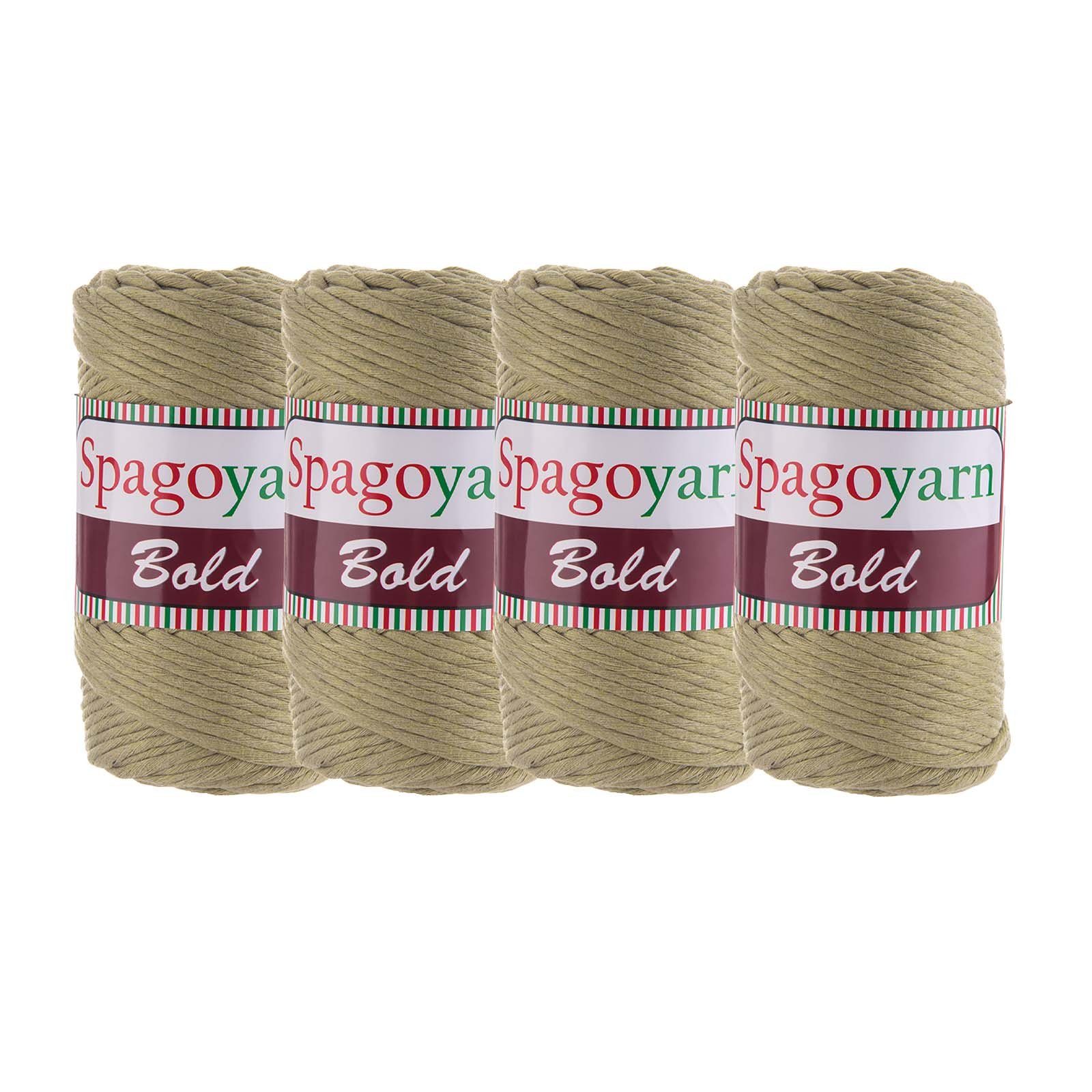 VLNIKA 4x250g Strickgarn Bold Strickwolle Häkelgarn Makramegarn Uni Häkelwolle, natur