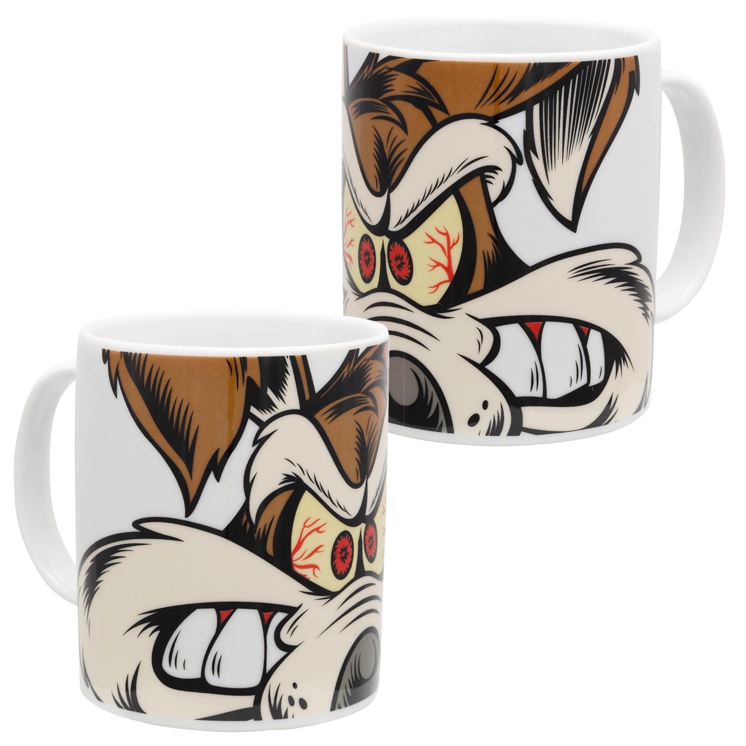 United Labels® Tasse Looney Tunes - Coyote wütend Kaffeebecher aus Porzellan Weiß 320 ml, Porzellan