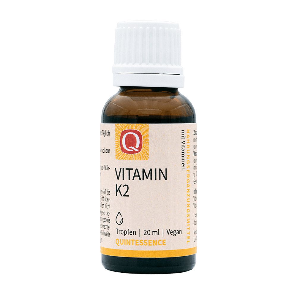 Quintessence Vitamin K2 - mit Menachinon MK 7 - Hohe Bioverfügbarkeit - vegane Tropfen, 20 ml, Hochwertige Premiumqualität - für Knochen und Blutgerinnung