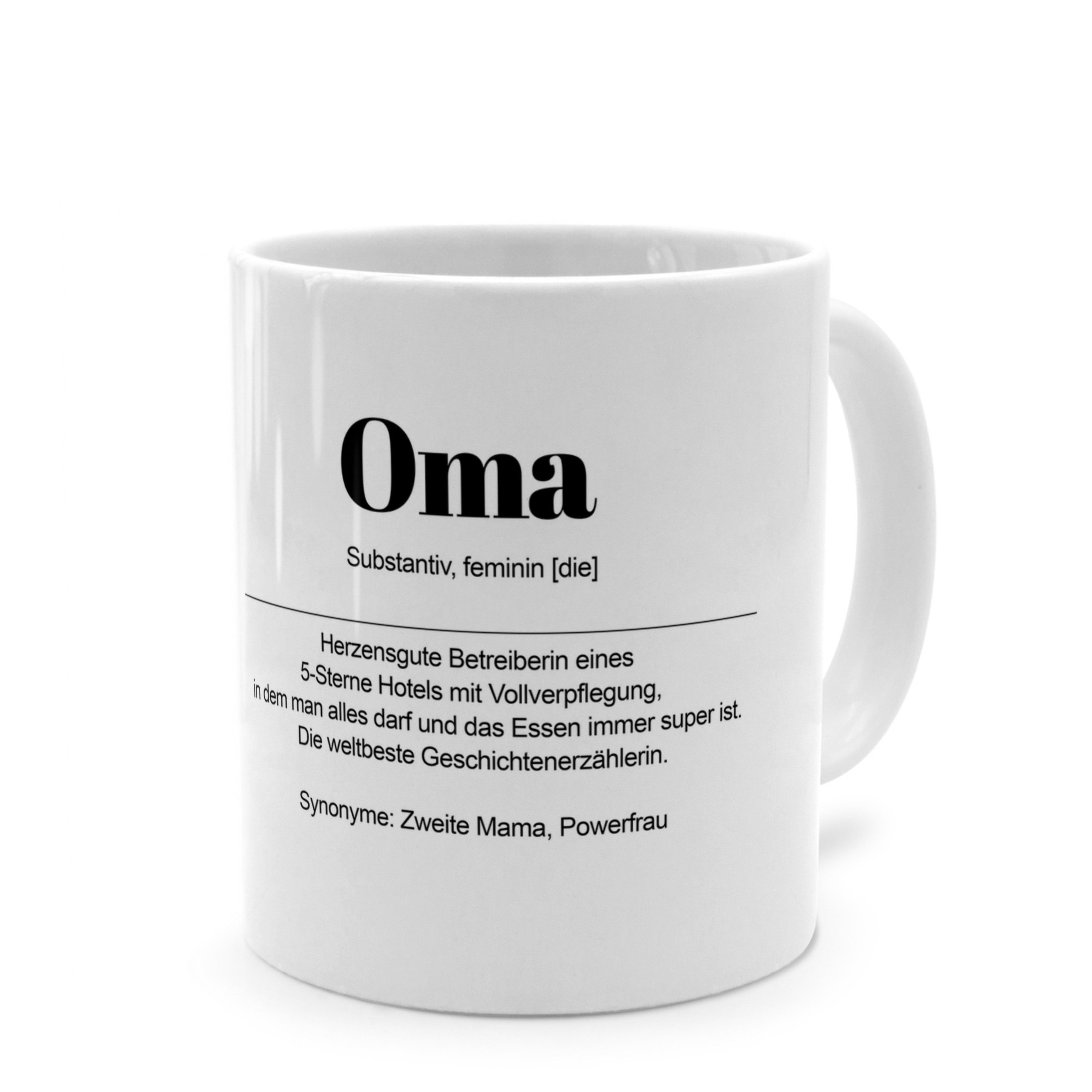 PhotoFancy Tasse mit Definition 'Oma' - Tasse mit Spruch, Tasse Standard - Weiß