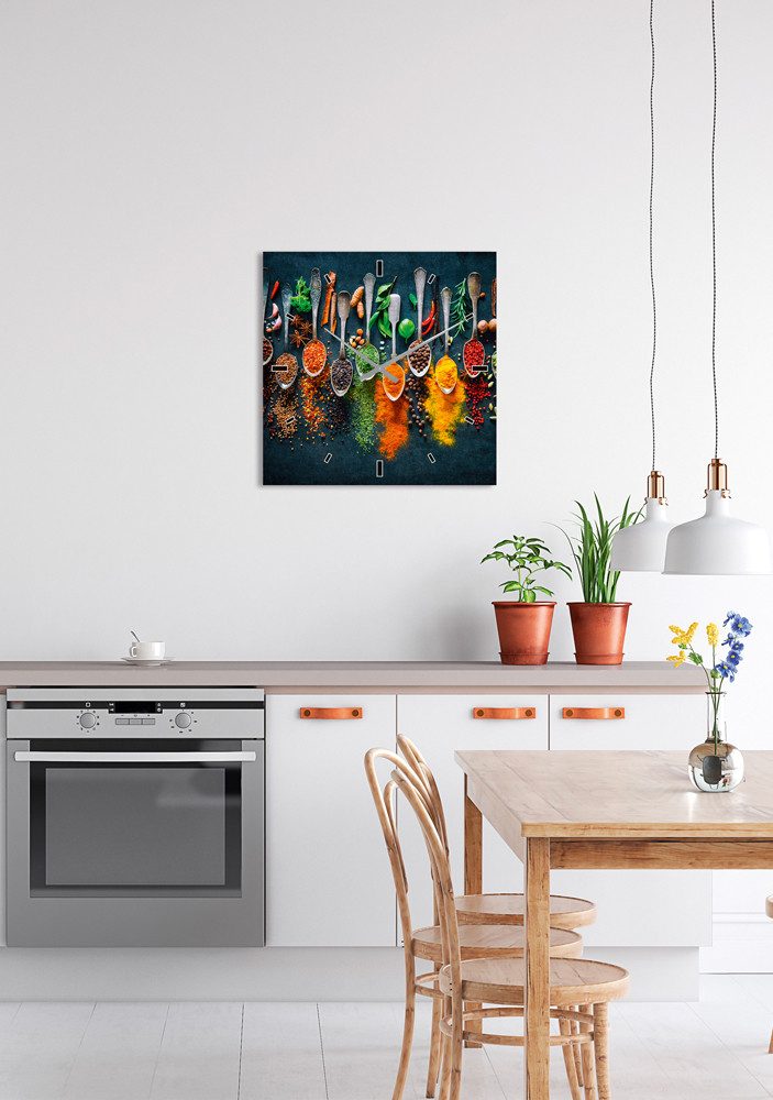 ArtUniverse Wanduhr Glas-Wanduhr Gewürze 60x60xcm günstig online kaufen