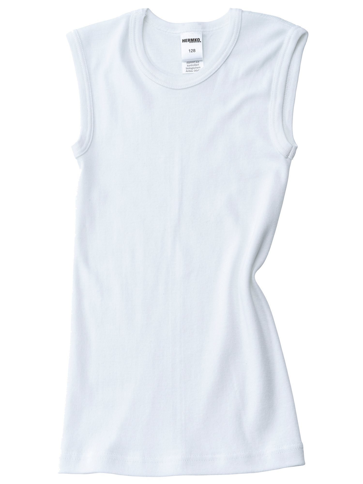 HERMKO Unterhemd 2040 Muskelshirt Knaben, 100 % Bio-Baumwolle, breite Träger, basic, weich