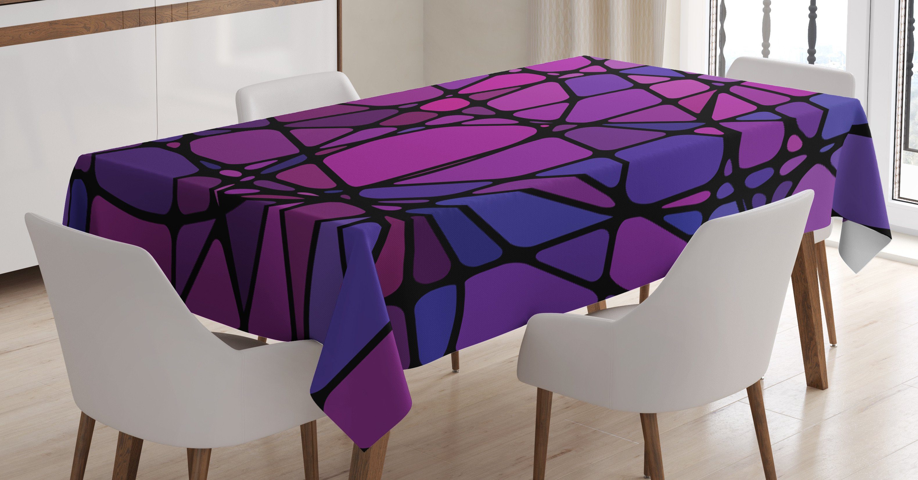 Abakuhaus Tischdecke Farbfest Waschbar Für den Außen Bereich geeignet Klare Farben, Abstrakt Amorphe Formen Tile