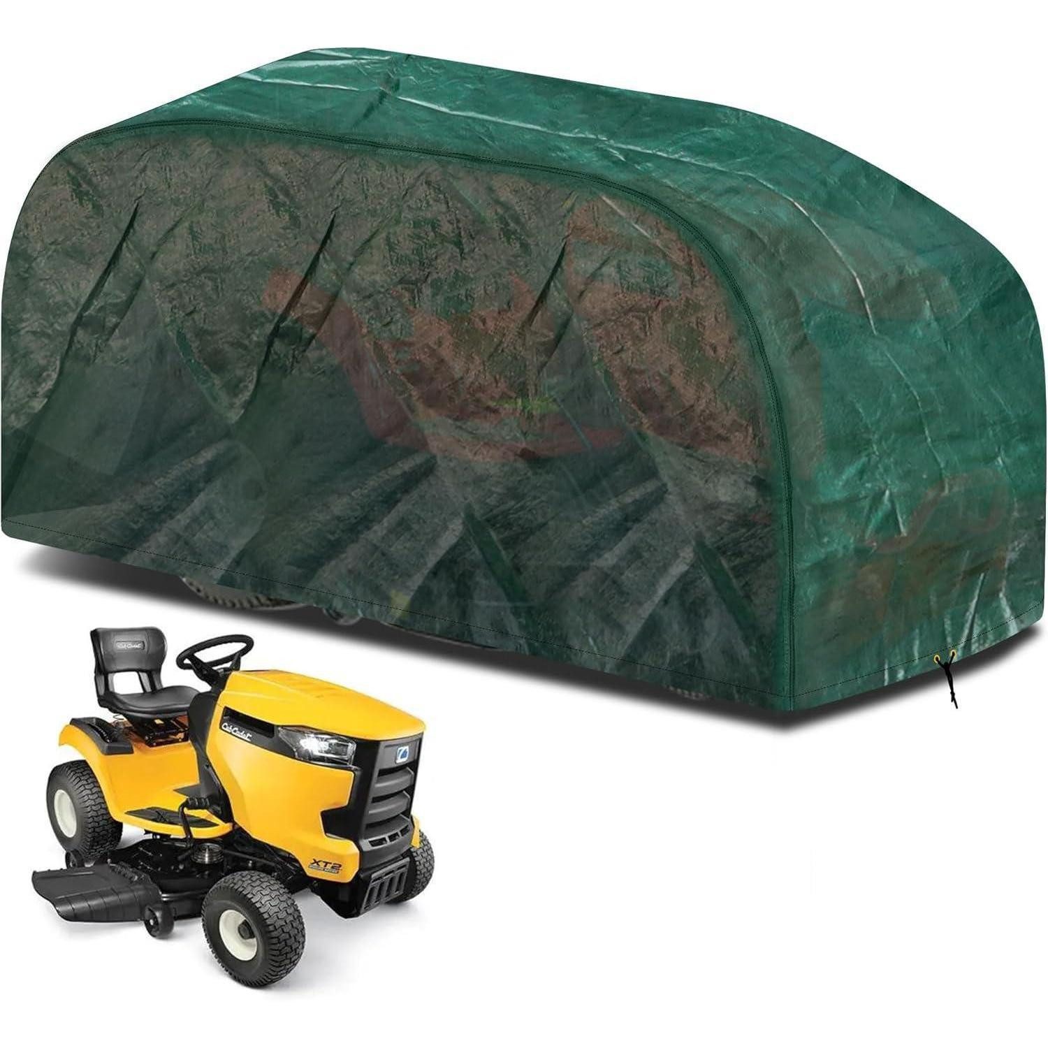 LuxusKollektion Rasenmäher-Schutzhülle Rasenmäher Abdeckung Kordelzug 137x183x117cm Polyethylene (Pe) Grün