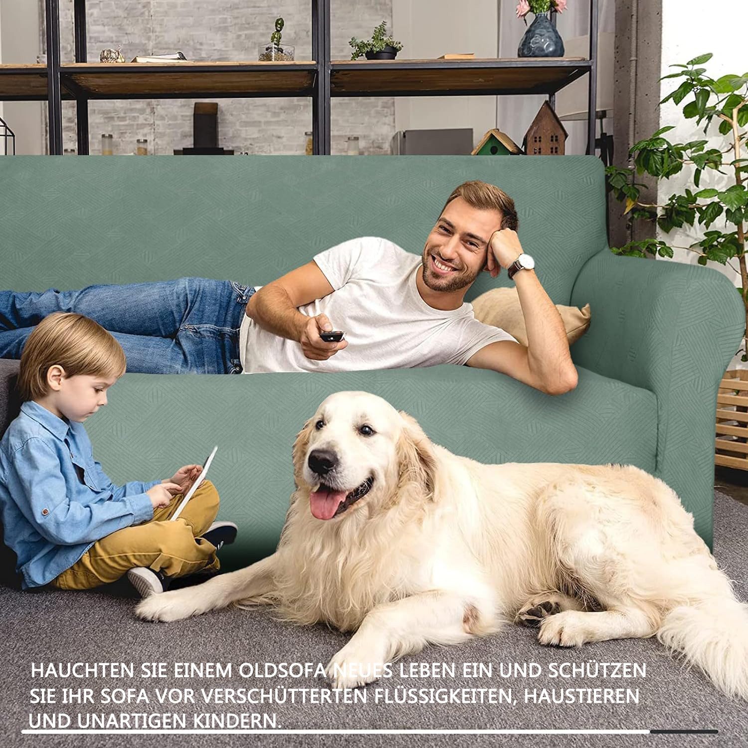 Coonoor Sofahusse Stretch Sofabezug, Sofa Überzug 1/2/3/4 Sitzer, Sofaschoner rutschfest, Elastisch Couch Überzug Mit Armlehnen, Sofaüberwurf Couch Überwurf