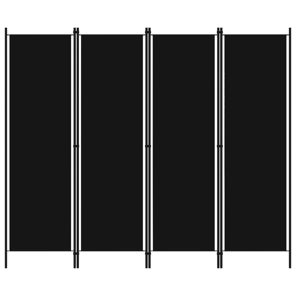 vidaXL Raumteiler, 4-tlg. Paravent Schwarz 200x180 günstig online kaufen