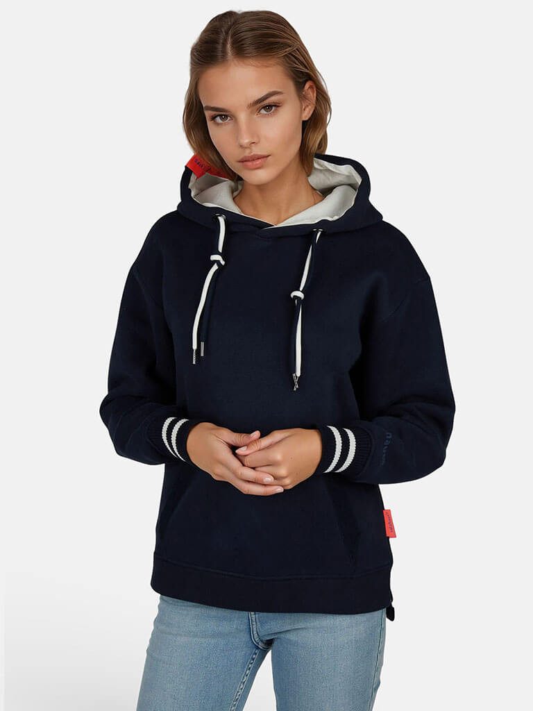 salzhaut Kapuzenpullover Damen Hoodie Verdattert Unifarben günstig online kaufen