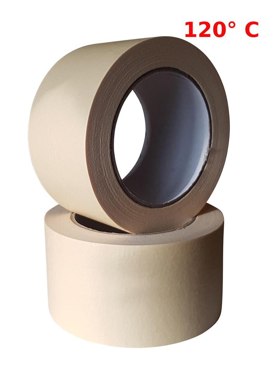 varivendo Kreppband Feinkrepp Klebeband 60mmx50m Braun – Hitzebeständig 1 Rolle (Rolle, 1-St., Feinkreppband) Kreppband malerklebeband malerkrepp klebeband lackiererklebeband hitze