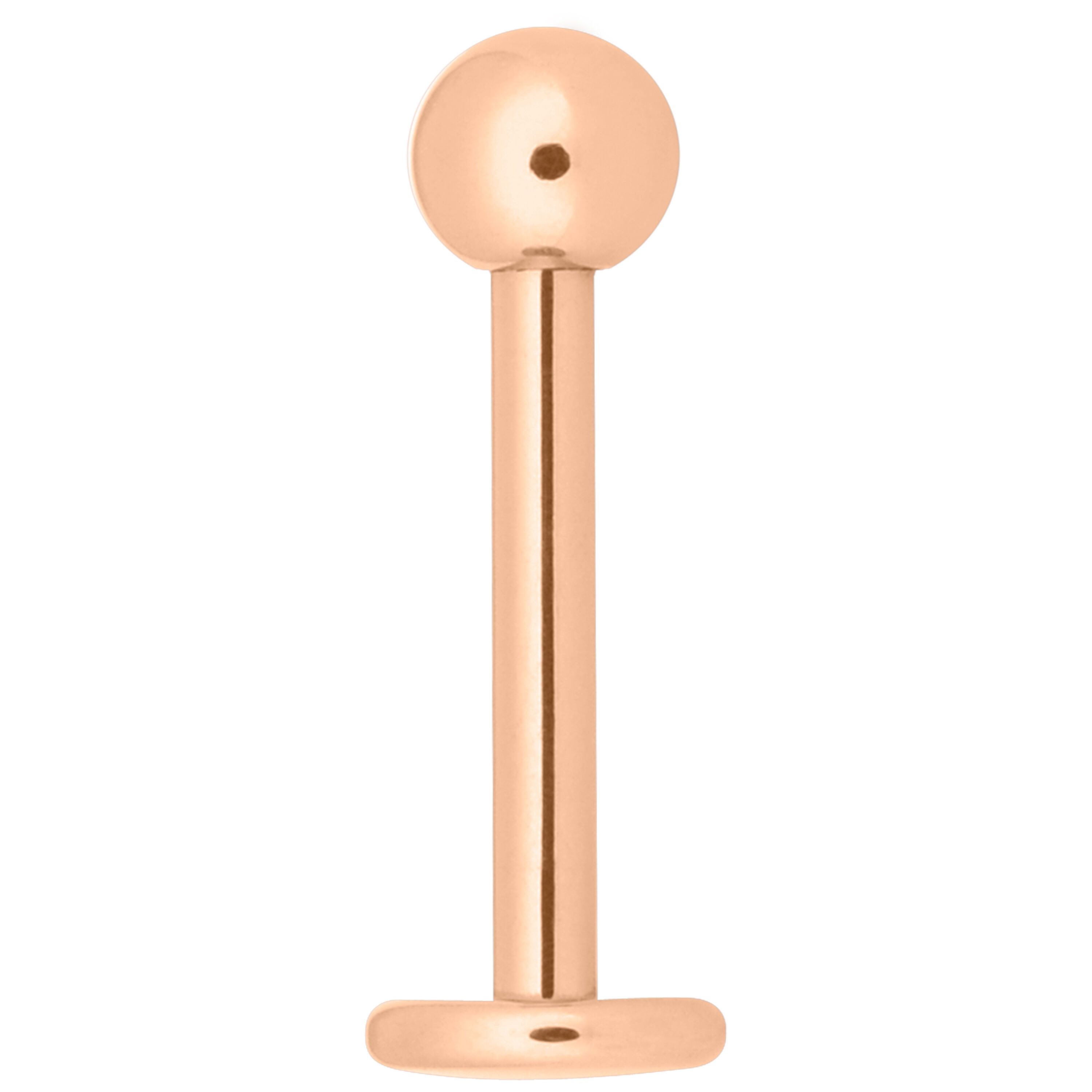 Wildcat Piercing-Set Micro Labret für Ohr, 1 Stück, Titan Grad 23 - wasserfest, hautverträglich, Roségold