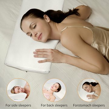 Nackenstützkissen Orthopädisches Nackenstützkissen aus Memory Foam, BlingBin, Füllung: Foam, Bezug: Space Memory Foam, Ohne Plattliegen für Seitenschläfer, Bauchschläfer & Rückenschläfer, für Unterstützung Kopfkissen gegen Nackenschmerzen Antischnarch