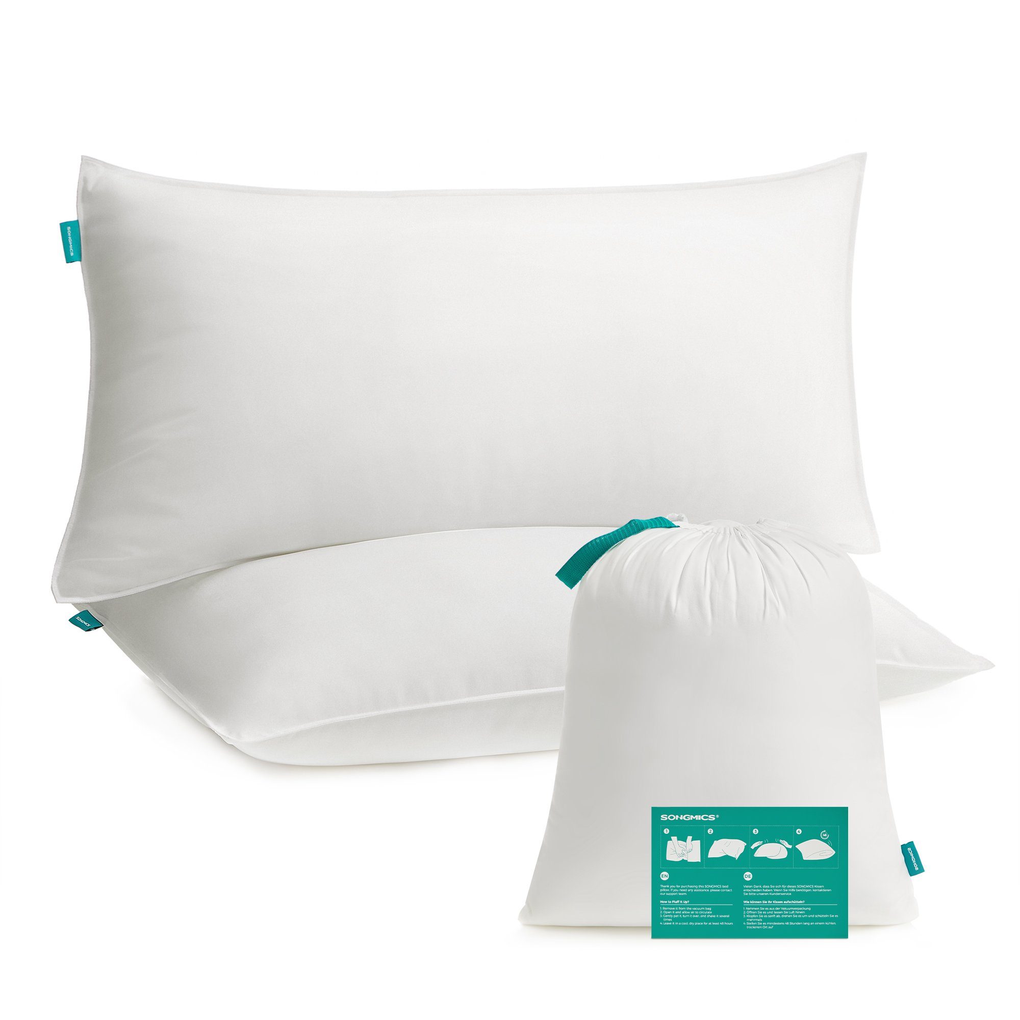 SONGMICS Kopfstützkissen Kopfkissen, Set, 2-tlg., 2-tlg, günstig online kaufen
