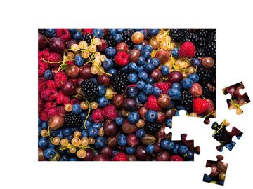 puzzleYOU Puzzle Stachelbeeren, Heidelbeeren, Himbeeren, 48 Puzzleteile, puzzleYOU-Kollektionen Obst, Küche, Essen und Trinken