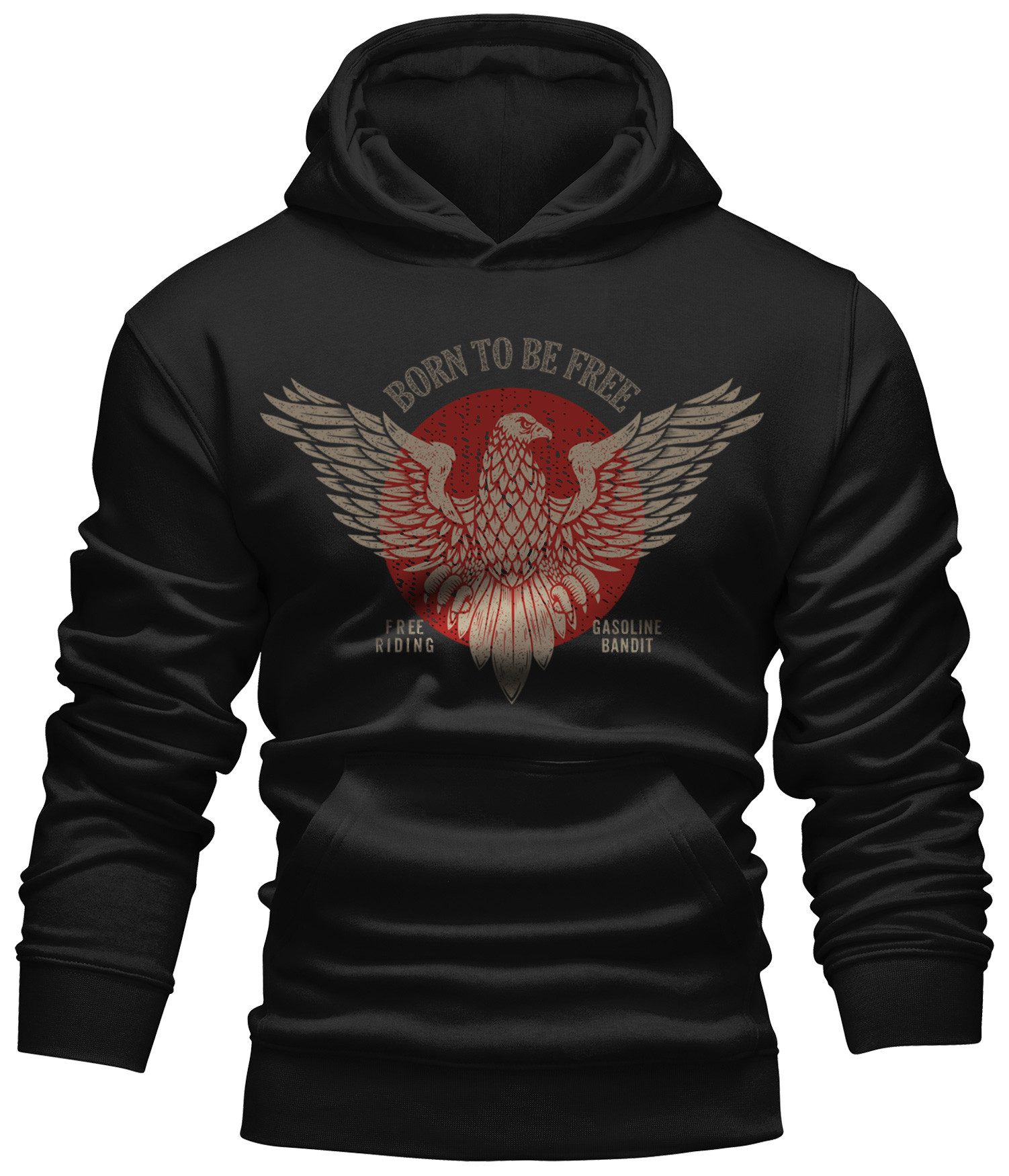 Kapuzensweatshirt Hoodie für Motorradfahrer: Born to be Free
