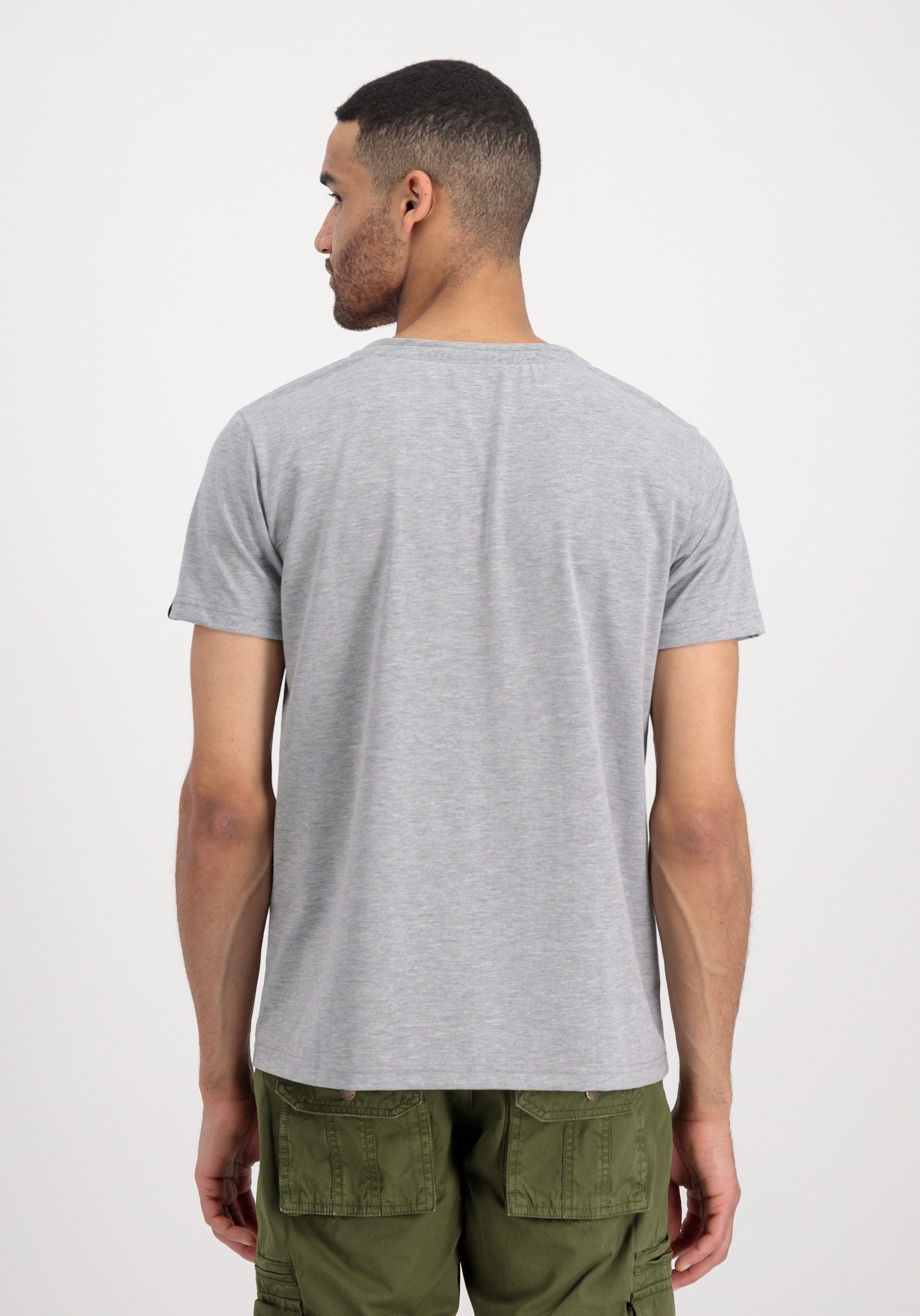 Logo - Alpha T-Shirts Industries T-Shirt grey Small Industries T Basic Alpha Men heather V-Neck