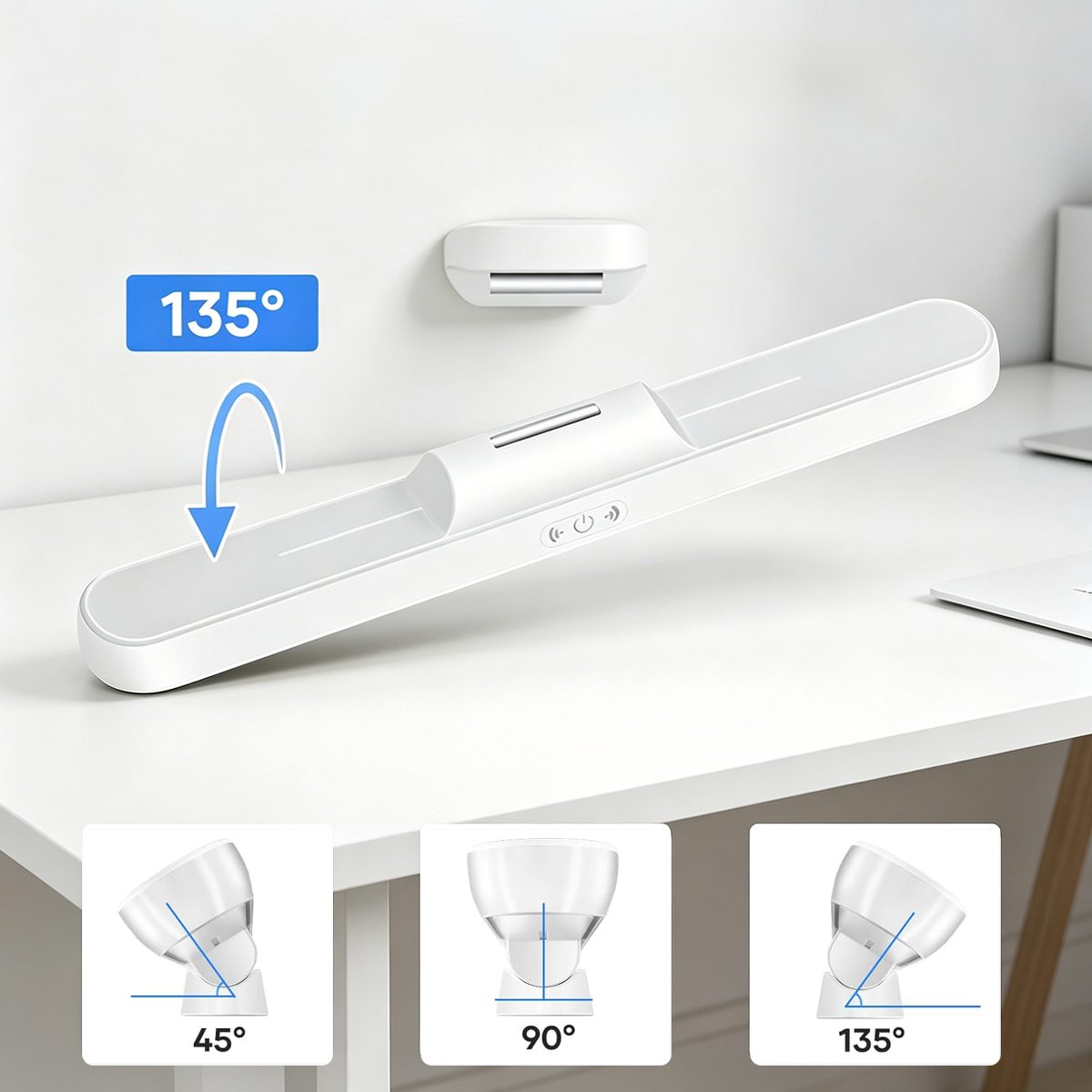 Pdgrid LED Unterbauleuchte 32 cm langer LED-Streifen mit wiederaufladbarem 3000-mAh-Akku, LED fest integriert, Warmes gelbes Licht, neutrales Licht, kaltes weiß – Bild 4 von 5