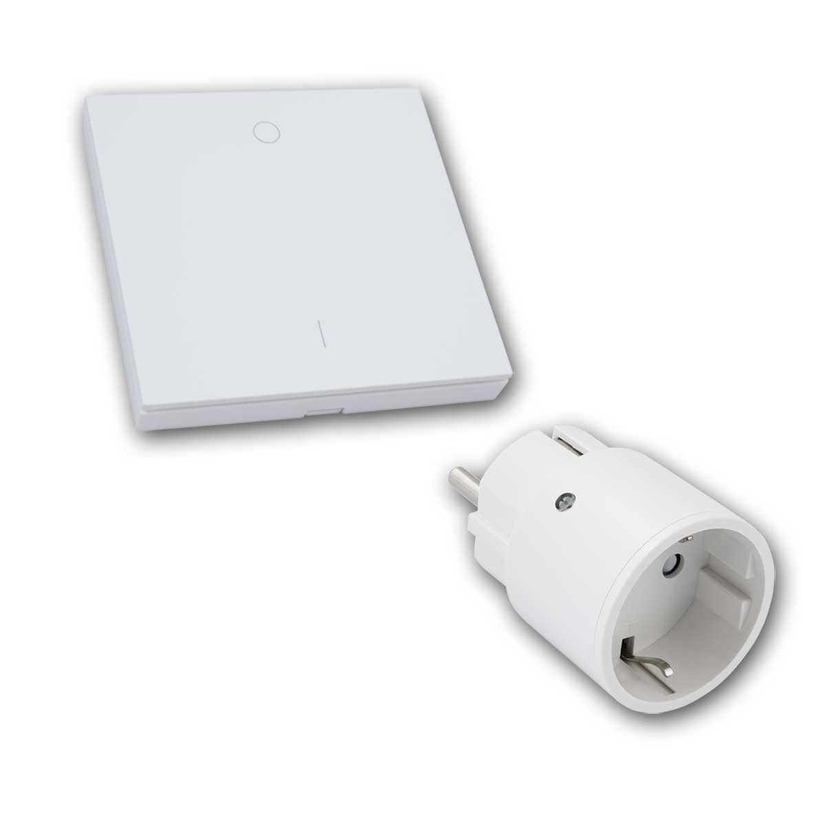 McPower Funksteckdose Set Funk-Steckdose SLIM "COMFORT" mit SLIM Taster