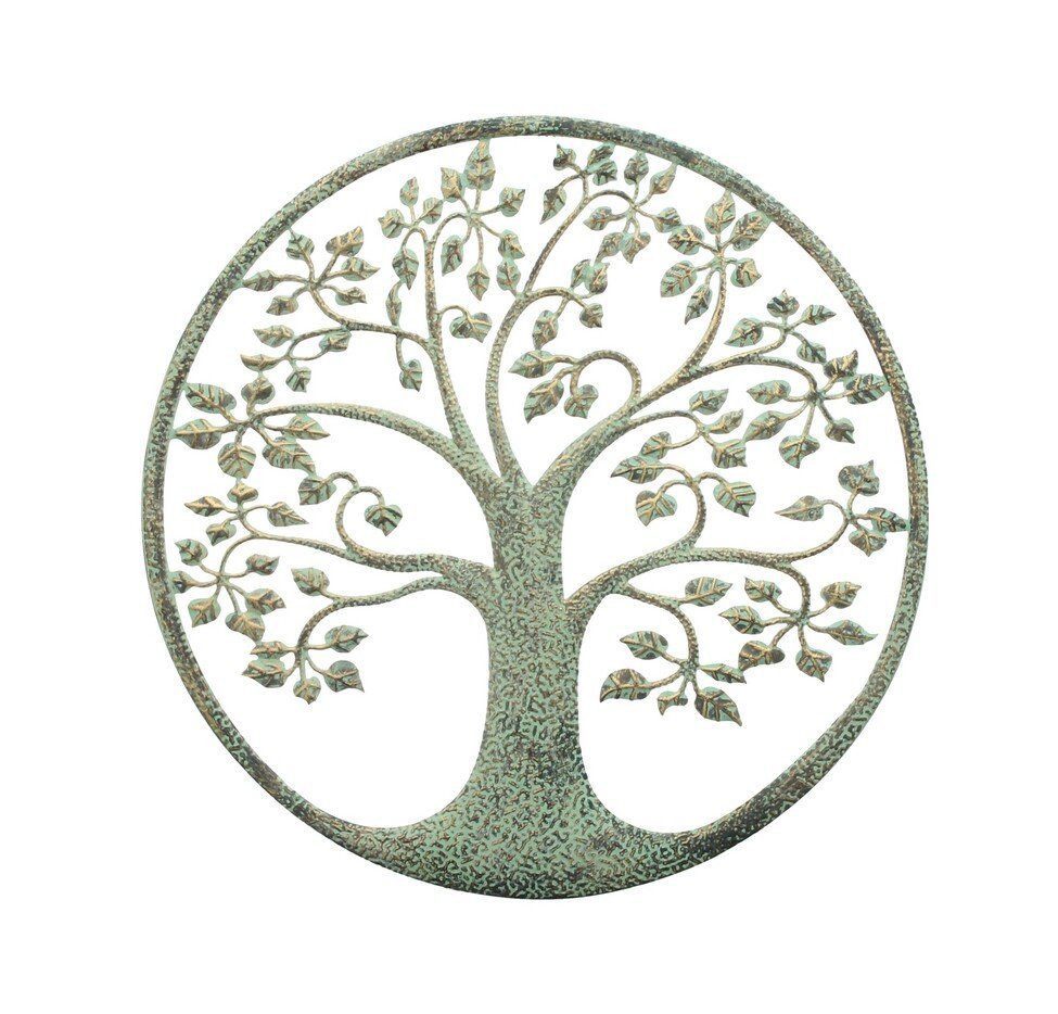 Home-trends24.de Metallbild Metallbild Lebensbaum Baum Wandbild Garten Terrasse Bild Wanddeko, Baum