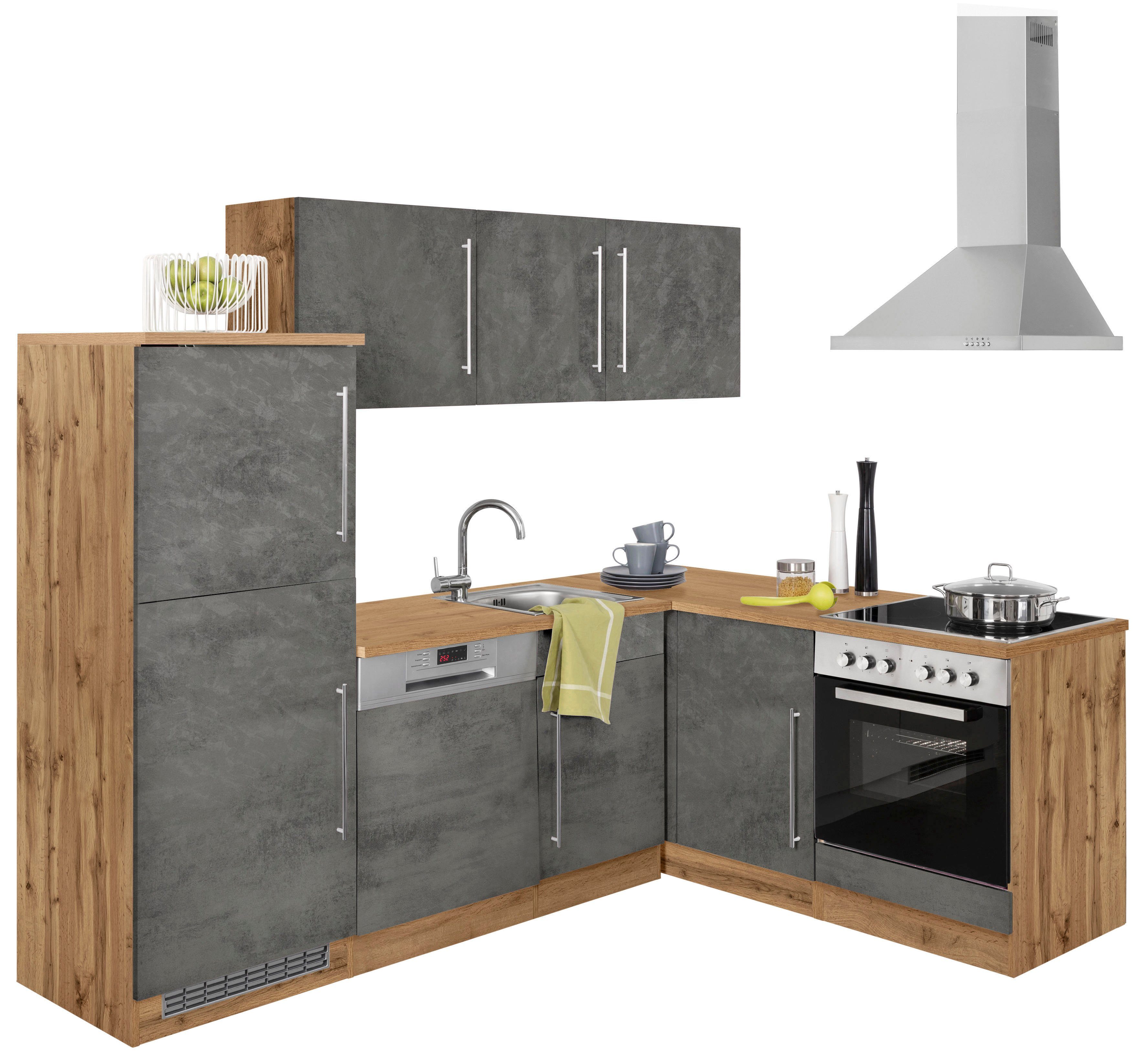 KOCHSTATION Winkelküche "KS-Samos" Stellbreite 230x170 cm, wahlweise mit E- günstig online kaufen