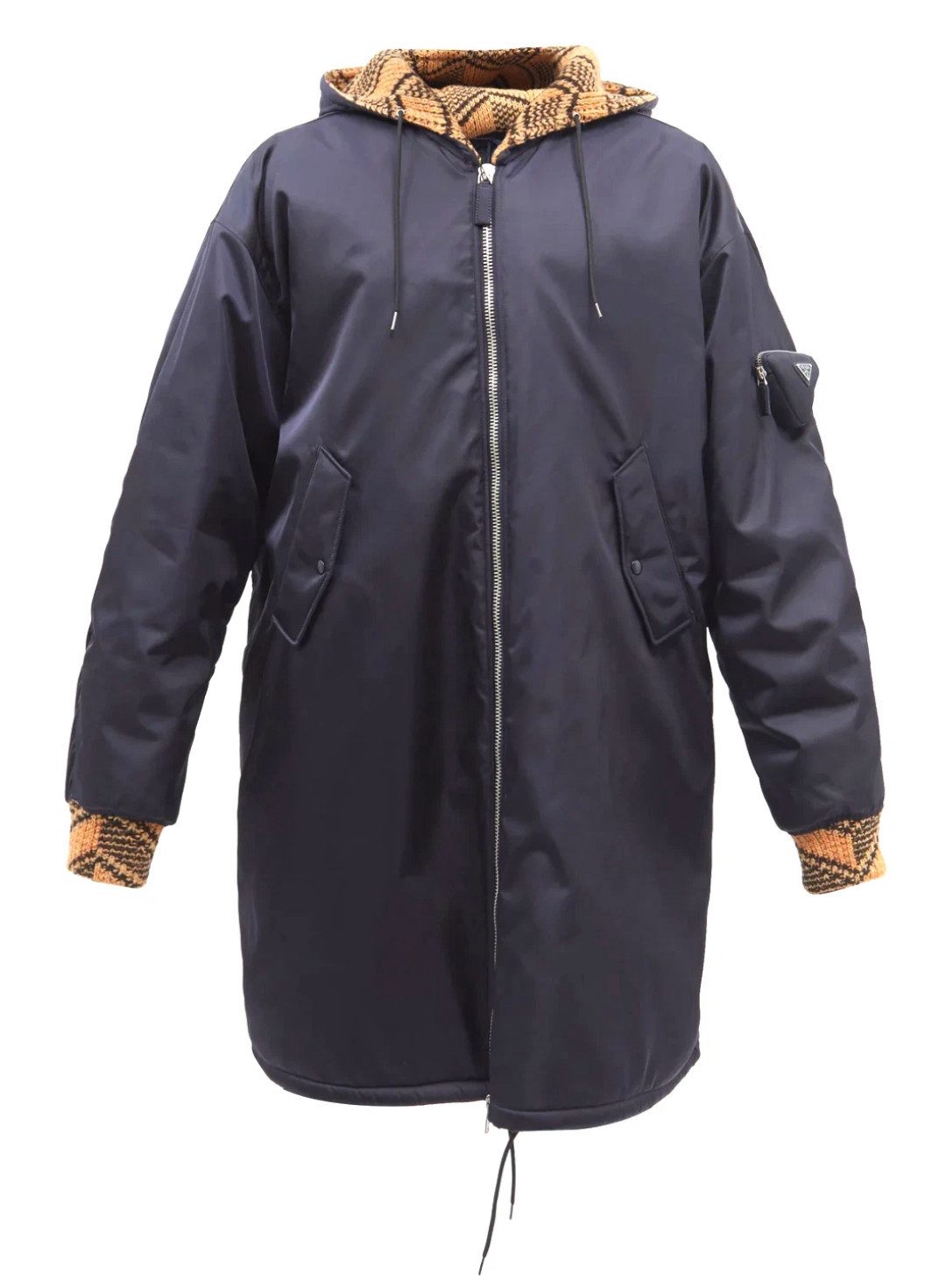 PRADA Parka Oversized Logo-Placket Gabardine Mantel Jacke Unisex Voll gefüttert,komfortabel und isolierend