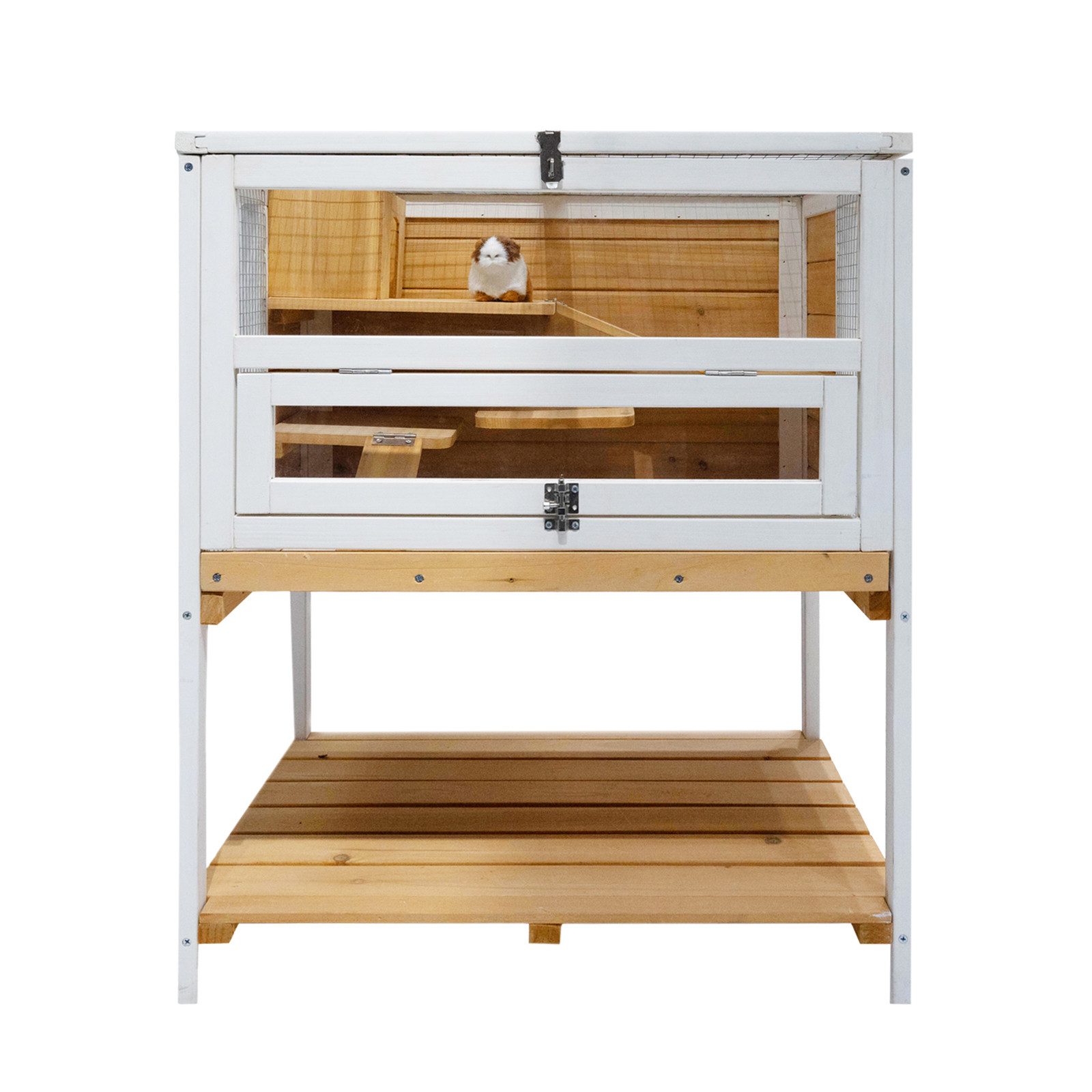 HTI-Living Kleintierkäfig Hamsterkäfig Gino Deluxe, Kleintierkäfig Holz mit Ablage