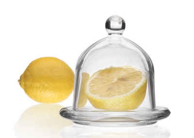 Sendez Tortenglocke »Transparente Glashaube mit Teller 9,5cm Zitronenglocke Zwiebelglocke Glasdom Glasglocke«