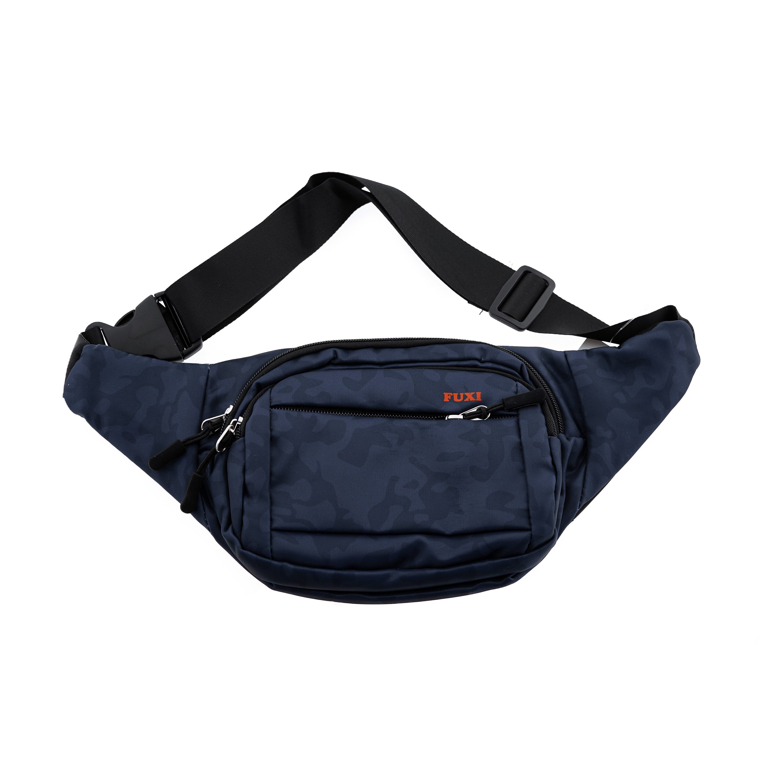 Susino Bauchtasche Umhängetasche aus Polyester mit 3 Fächern sicherer Reißverschluss