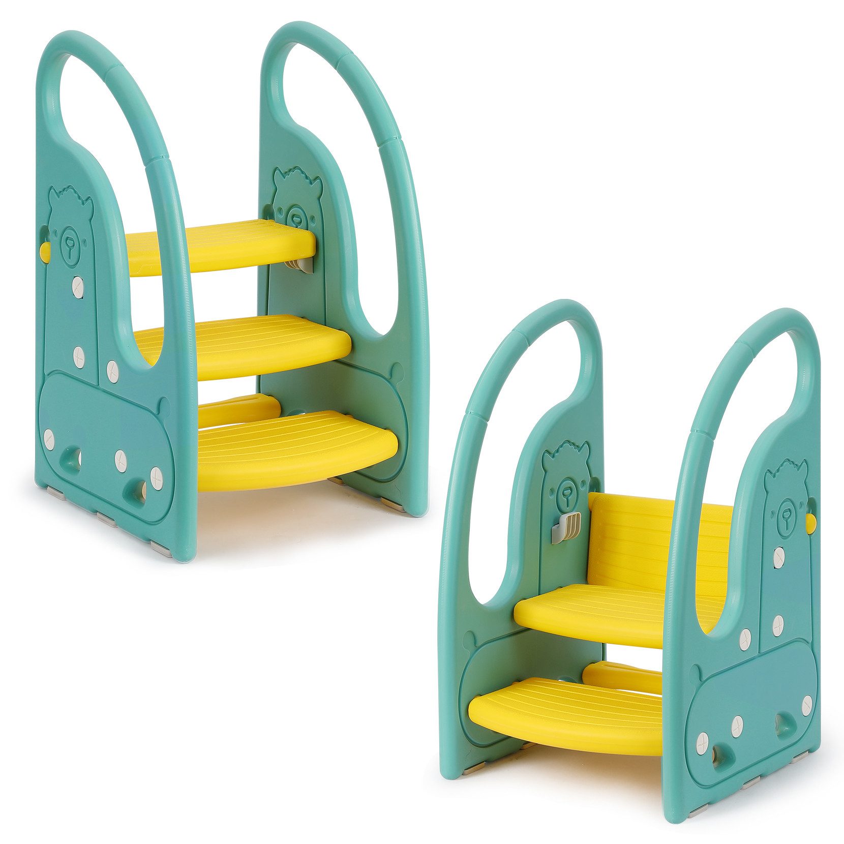 OUNUO Kinderhocker Kind-Tritthocker Kunststoff 3 Stufen mit breiten Stufen günstig online kaufen